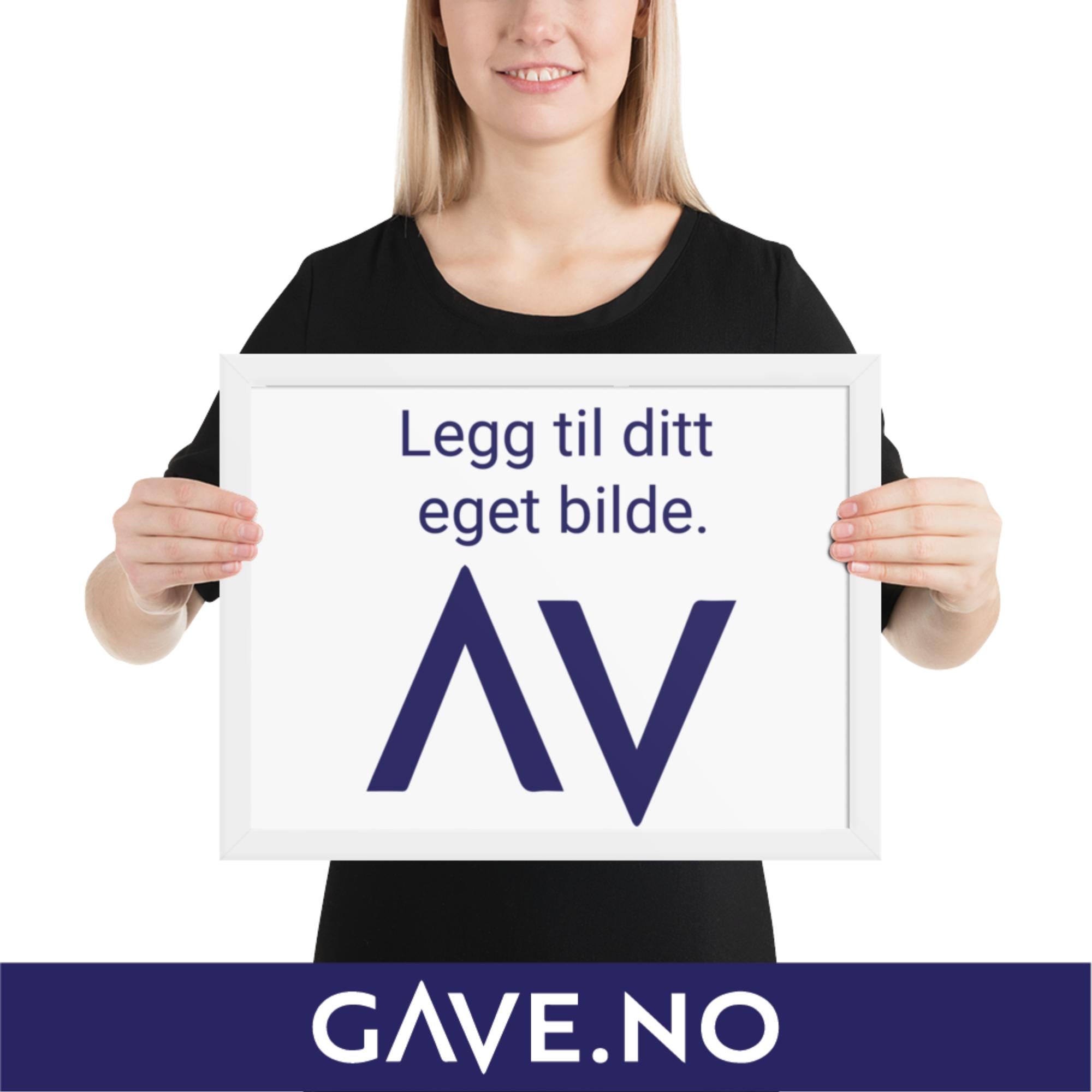 Innrammet plakat/bilde med ditt eget bilde i flere størrelser