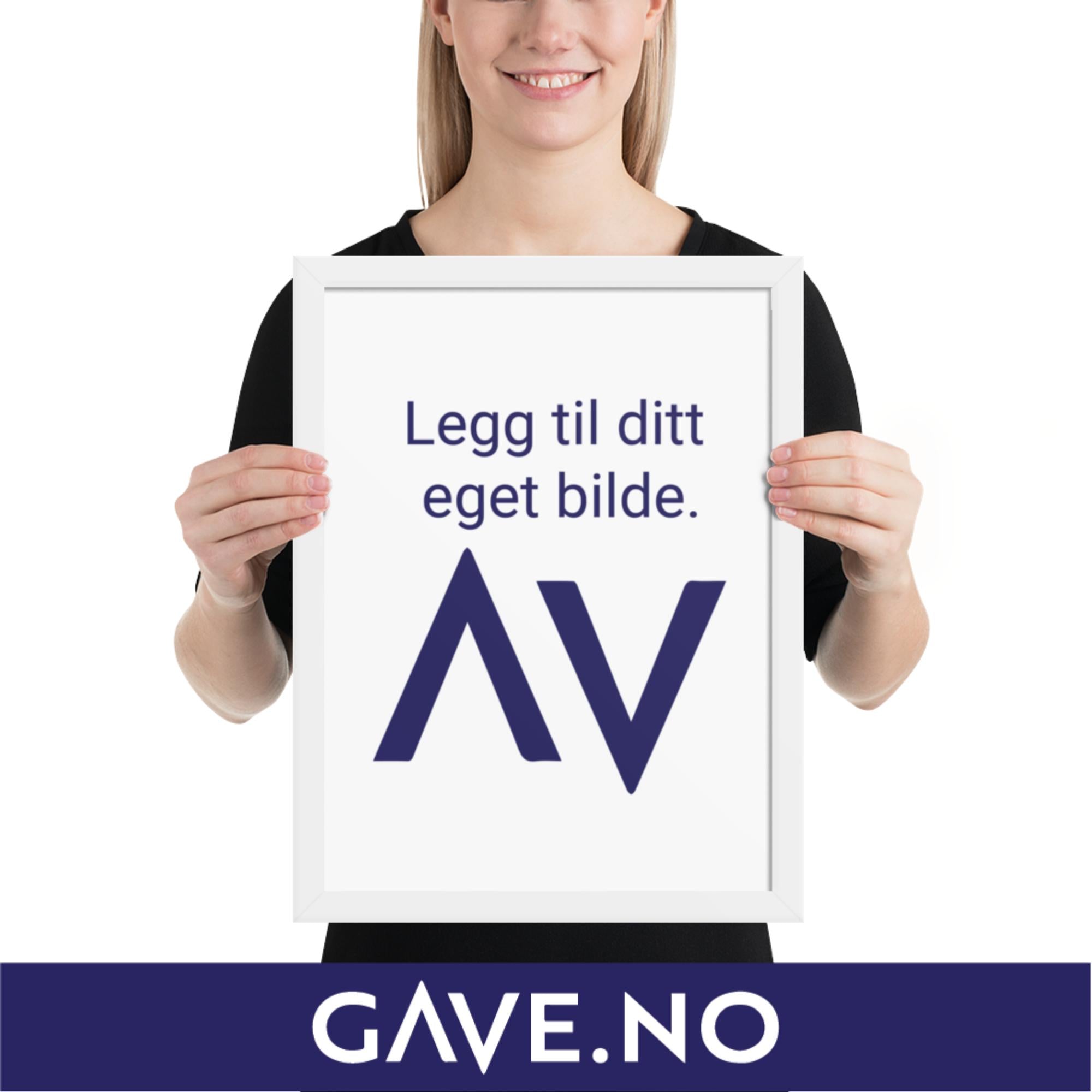 Innrammet fotopapirplakat med ditt bilde i flere størrelser - Vertikalt