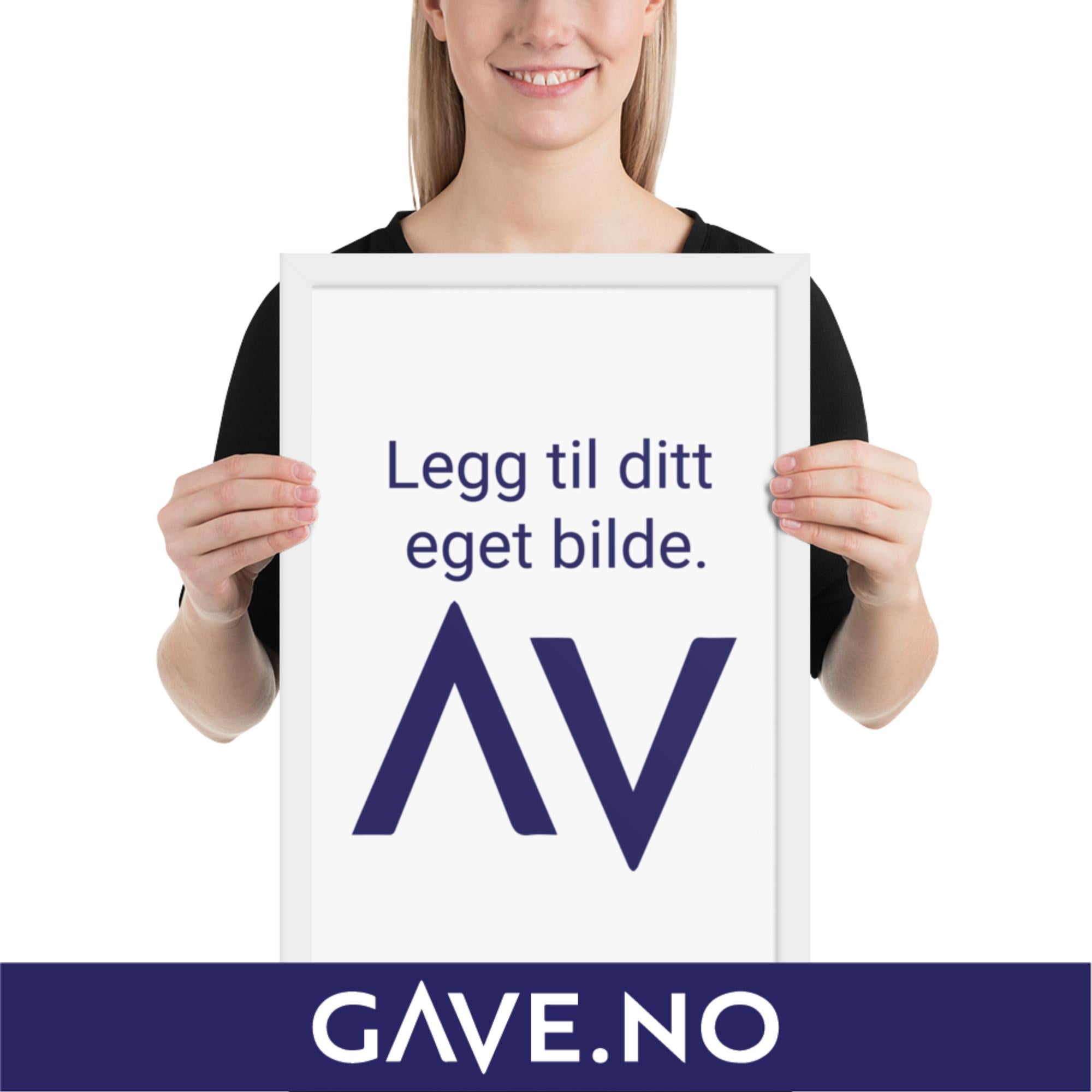 Innrammet fotopapirplakat med ditt bilde i flere størrelser - Vertikalt