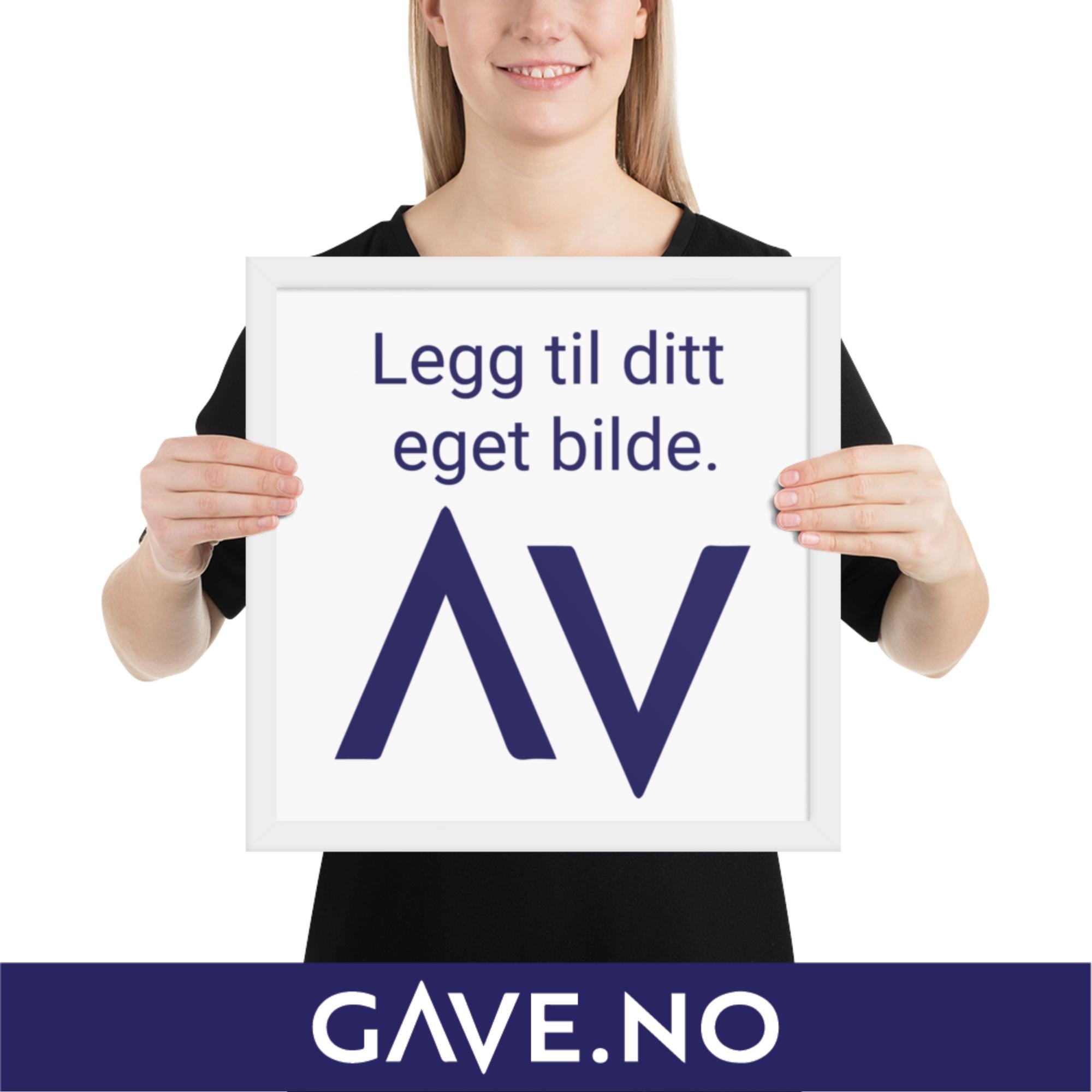 Innrammet fotopapirplakat med ditt bilde i flere størrelser - Vertikalt