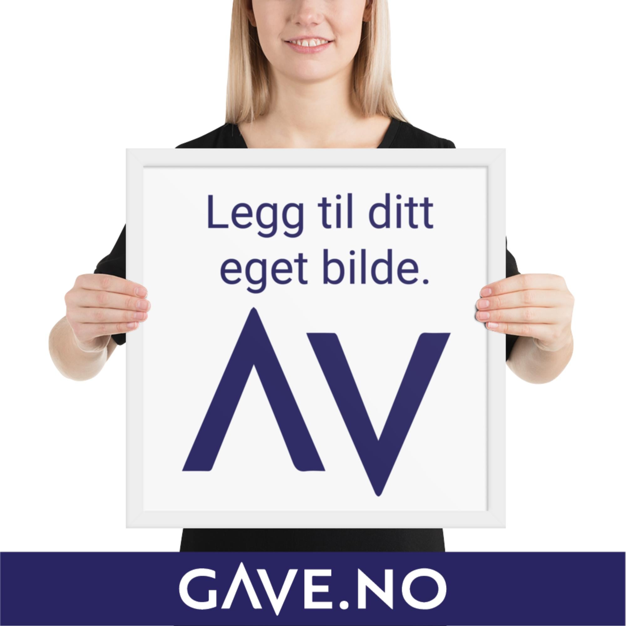 Innrammet fotopapirplakat med ditt bilde i flere størrelser - Vertikalt