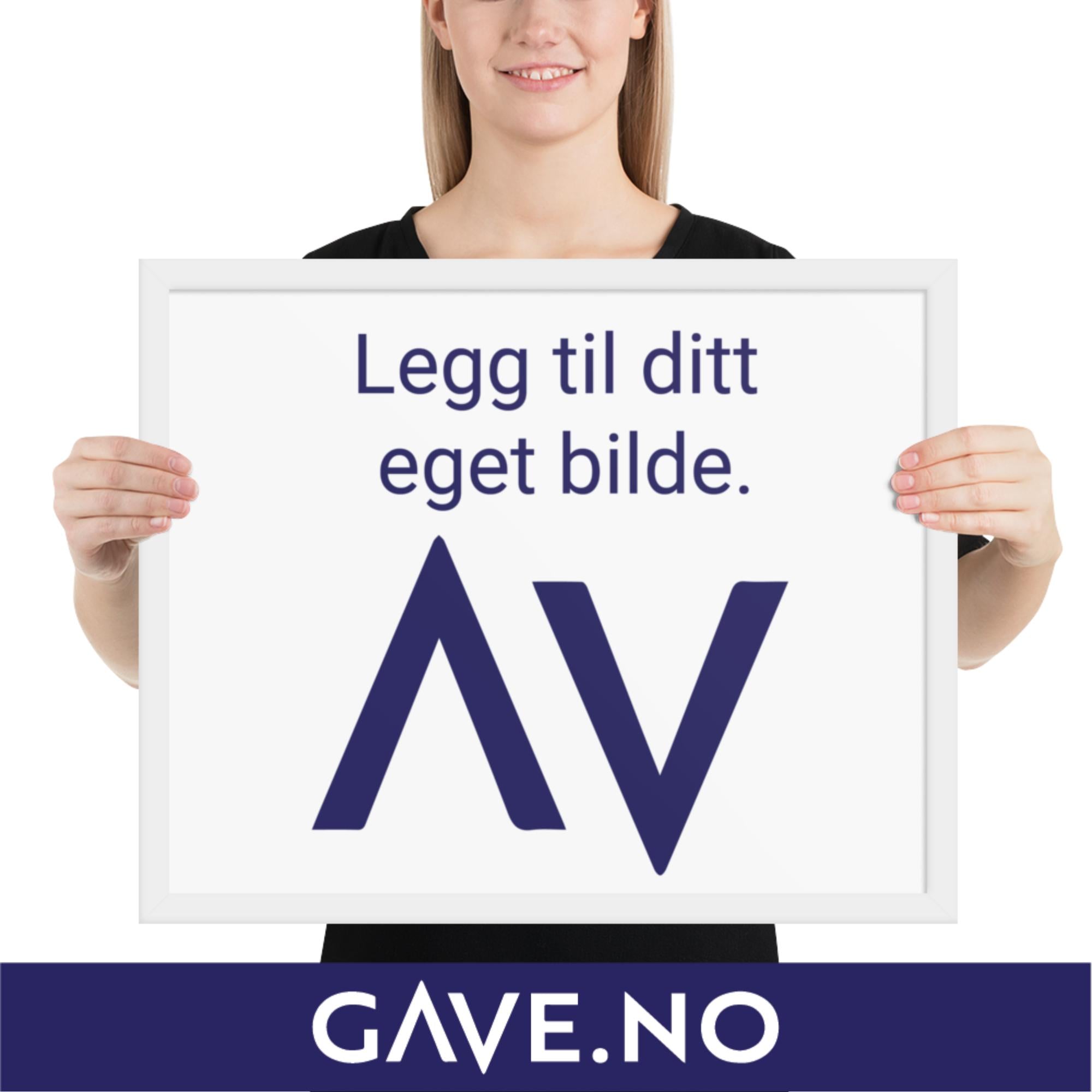 Innrammet plakat/bilde med ditt eget bilde i flere størrelser