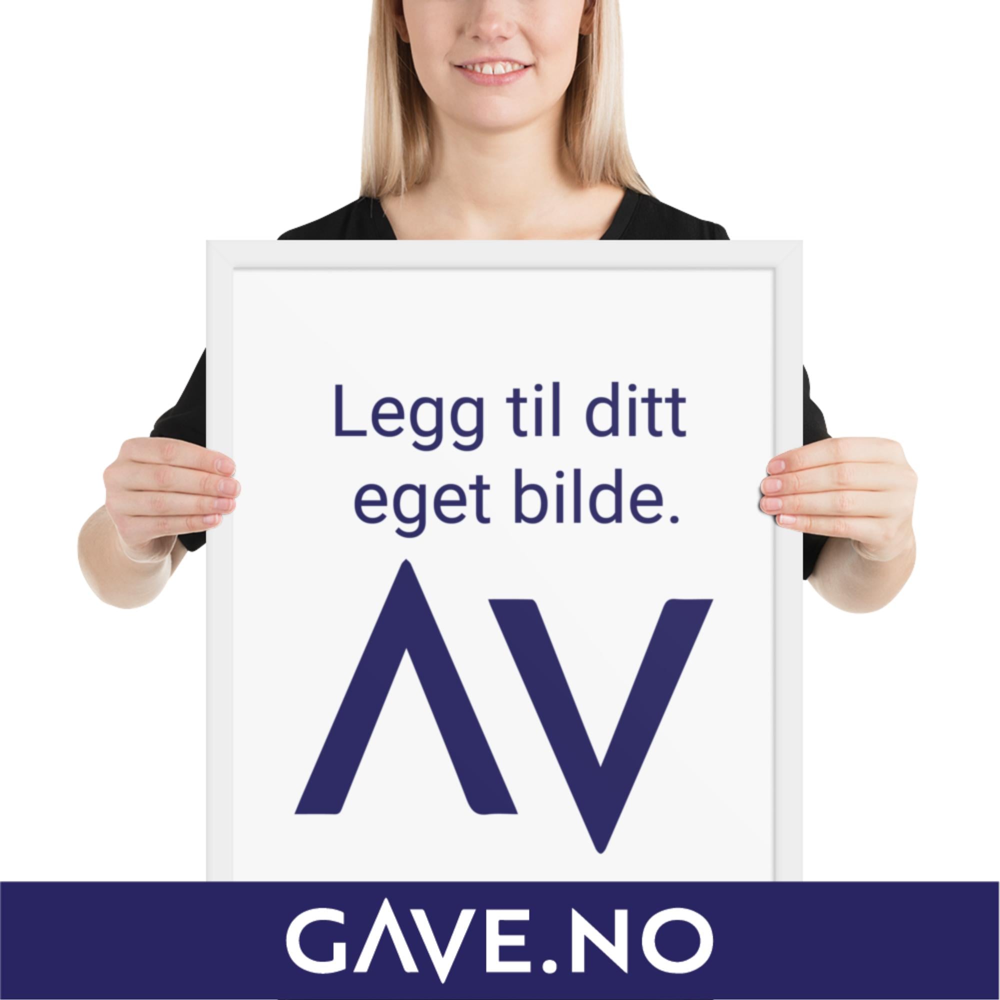 Innrammet fotopapirplakat med ditt bilde i flere størrelser - Vertikalt