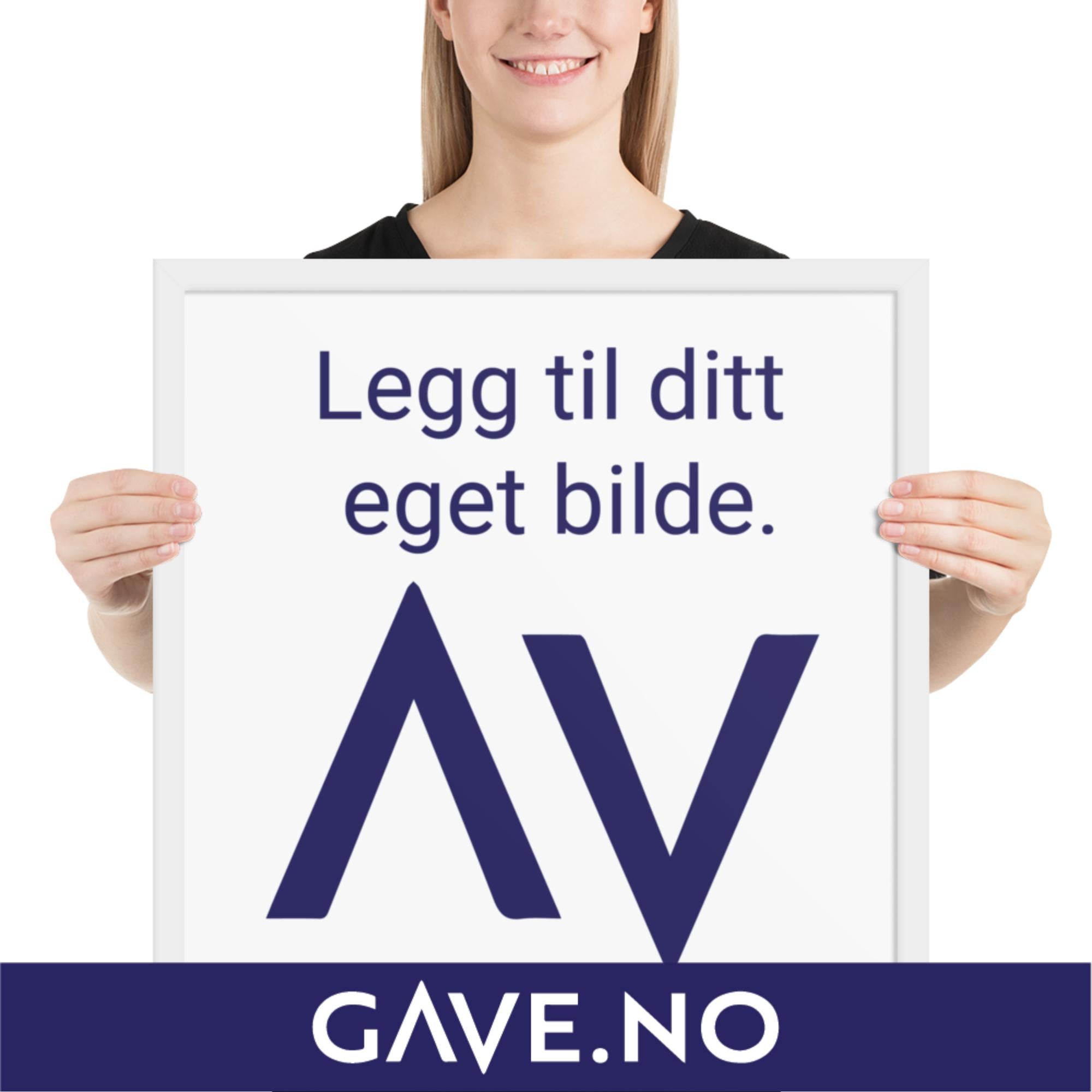 Innrammet plakat/bilde med ditt eget bilde i flere størrelser