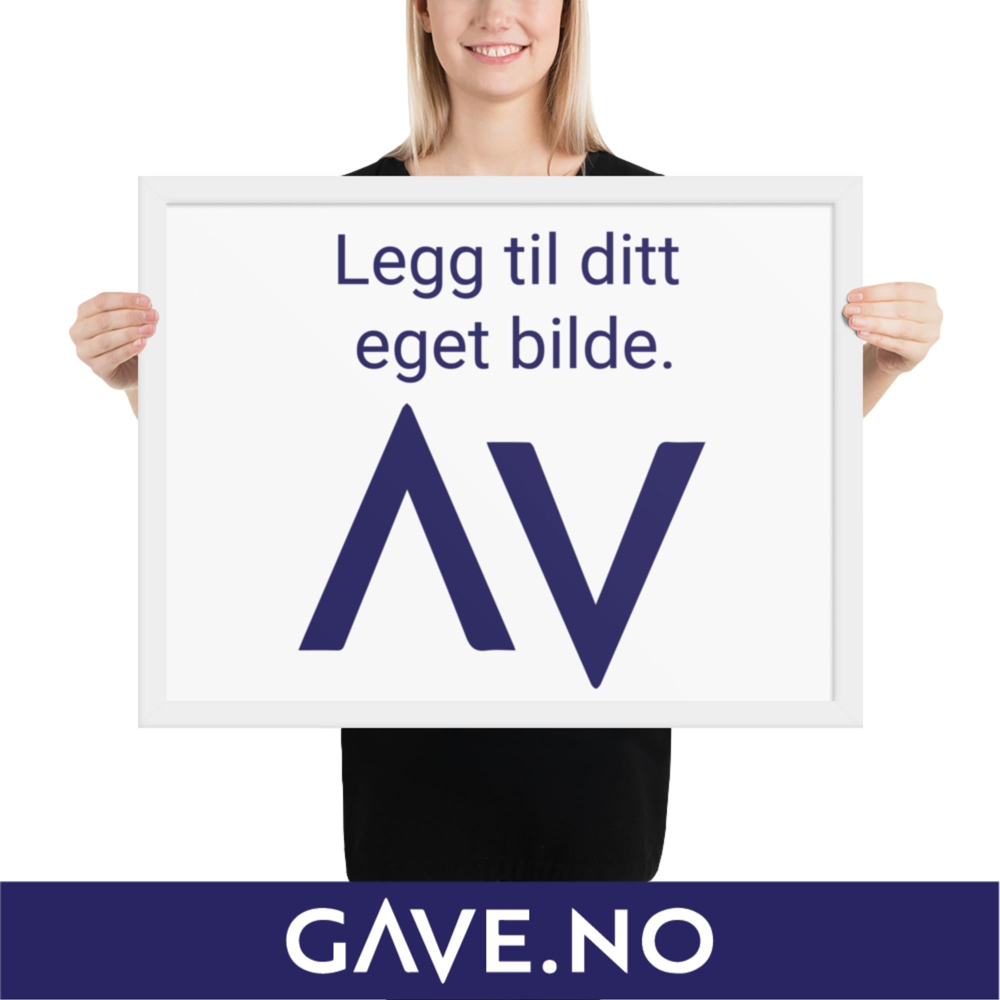 Innrammet plakat/bilde med ditt eget bilde i flere størrelser