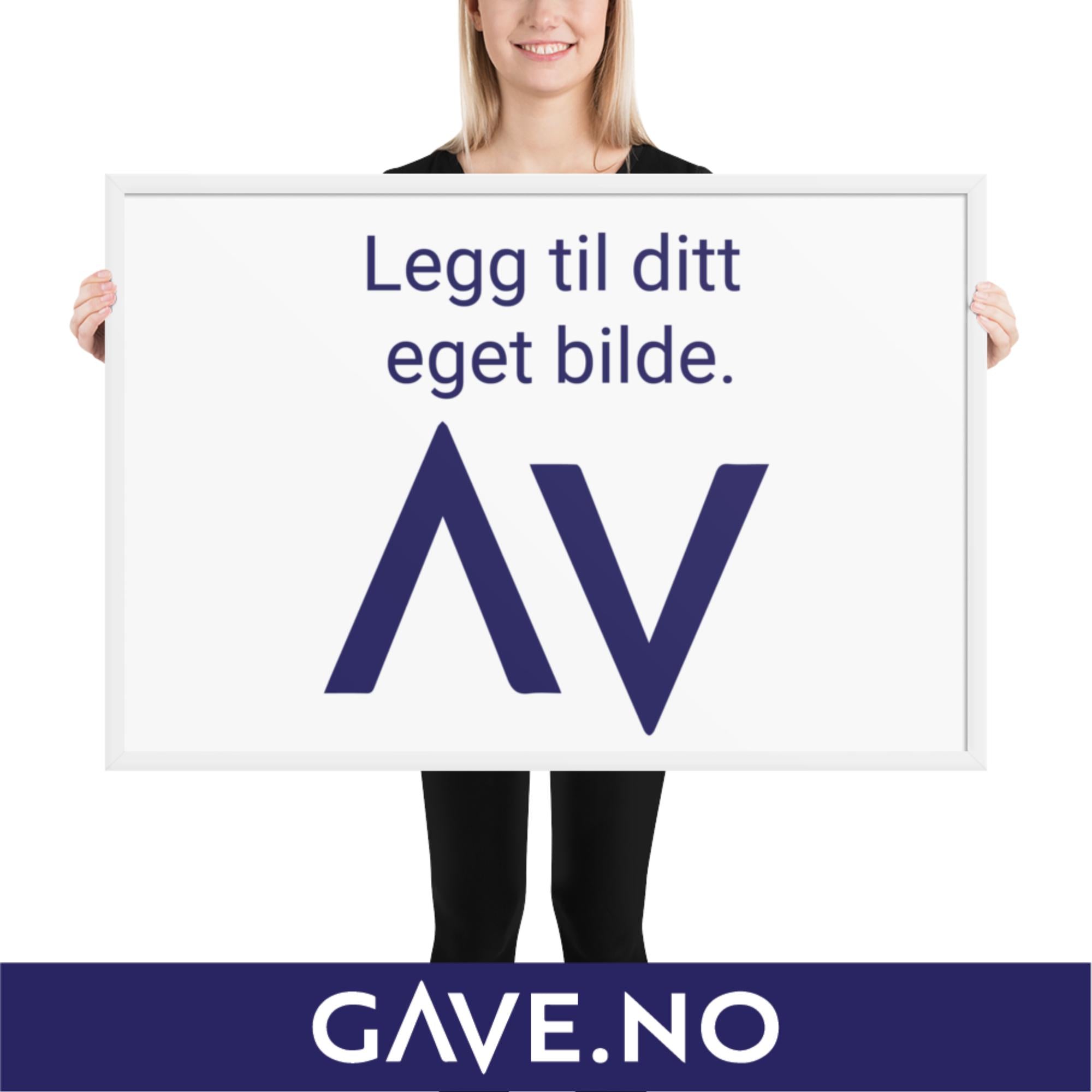 Innrammet plakat/bilde med ditt eget bilde i flere størrelser