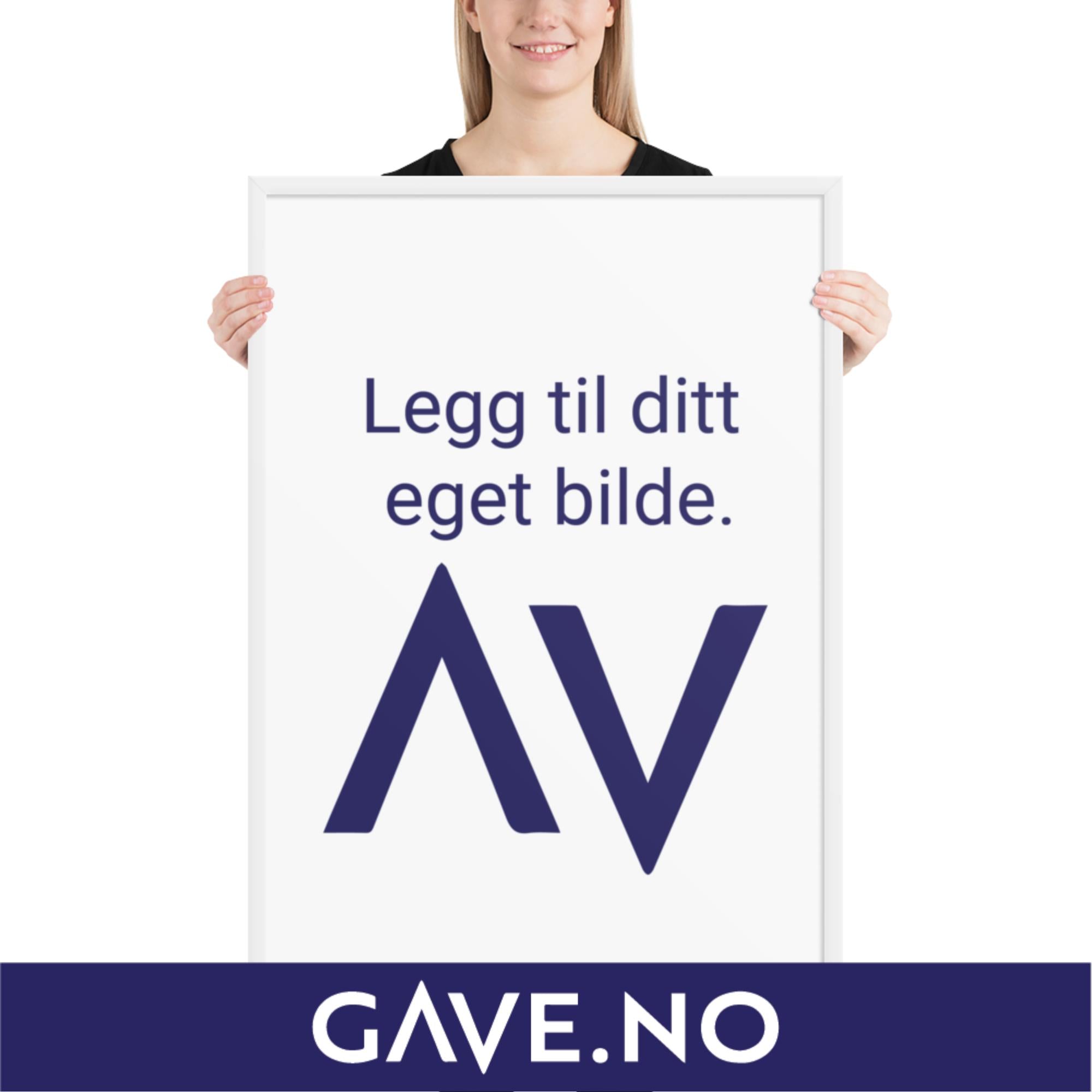 Innrammet fotopapirplakat med ditt bilde i flere størrelser - Vertikalt