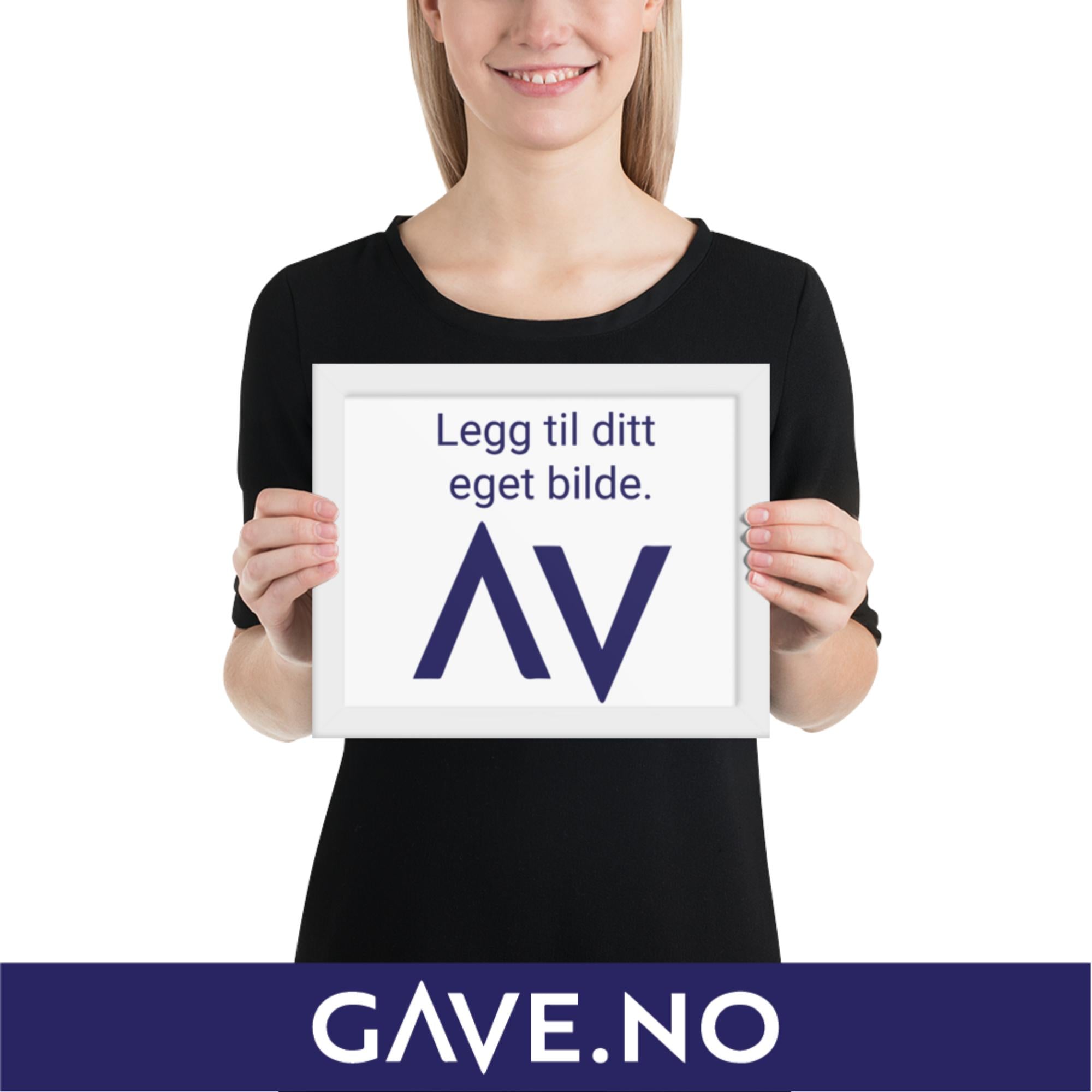 Innrammet plakat/bilde med ditt eget bilde i flere størrelser