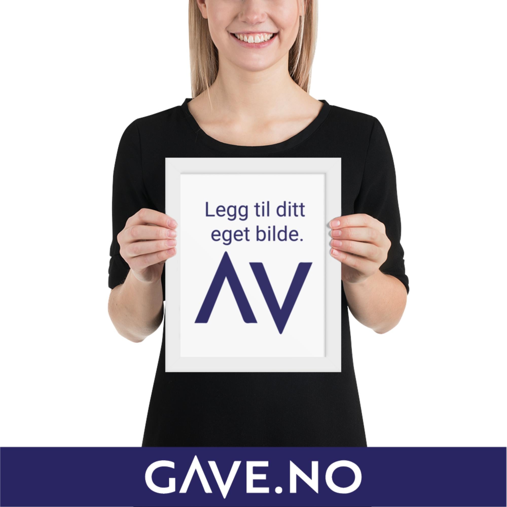 Innrammet fotopapirplakat med ditt bilde i flere størrelser - Vertikalt