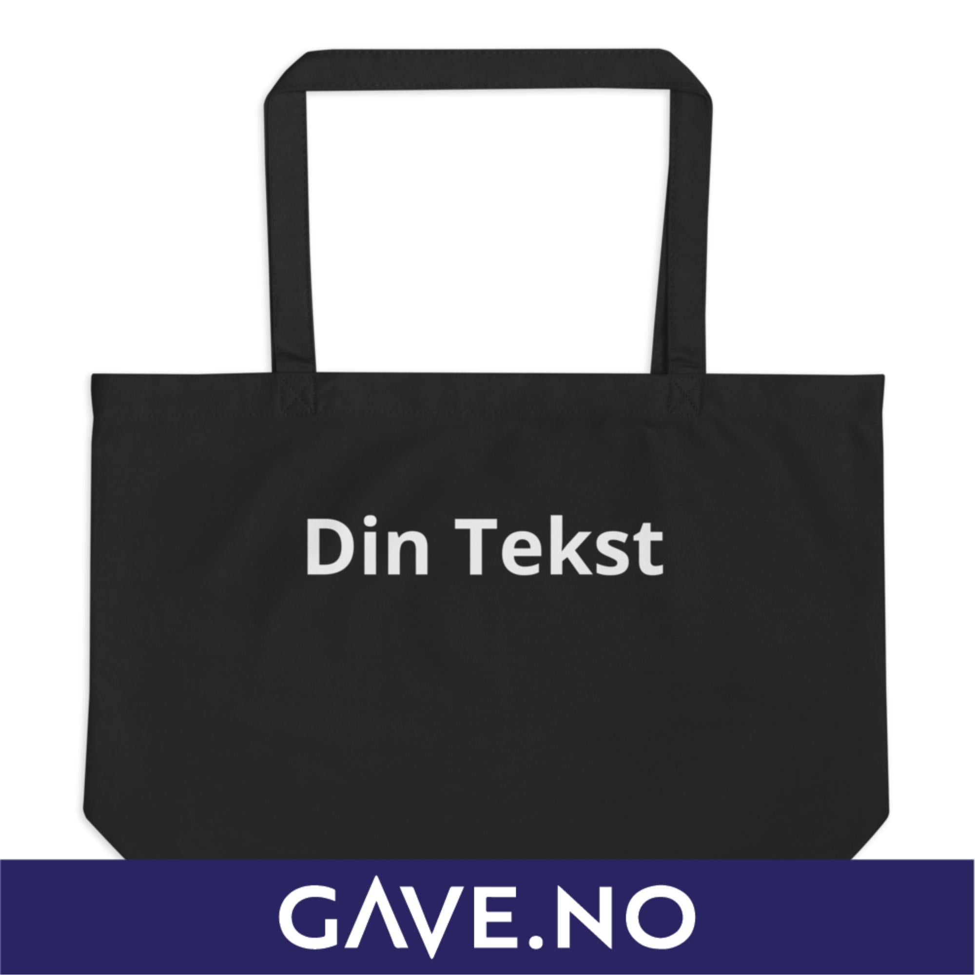 Large organic tote bag med din tekst