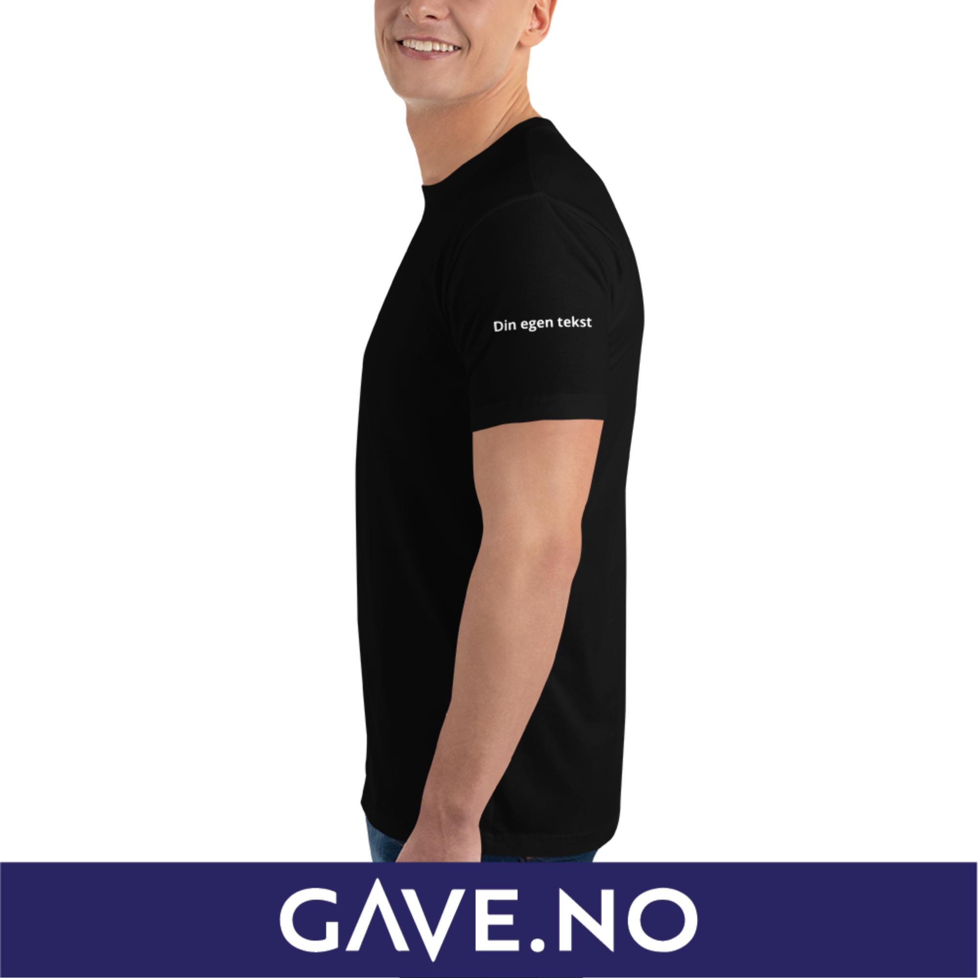 Kortermet t-skjorte med din eget bilde (print bak)