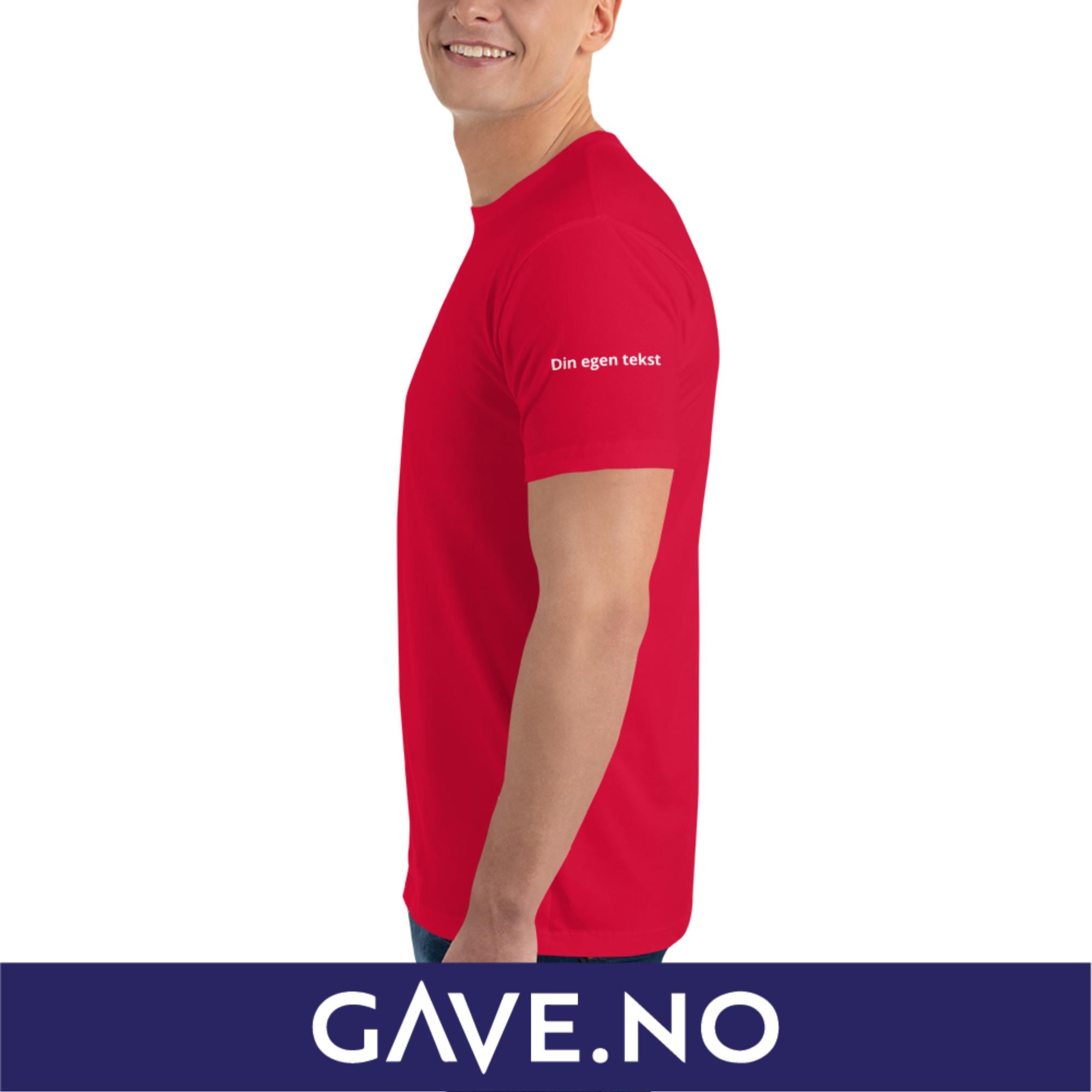 Kortermet t-skjorte med din eget bilde (print bak)