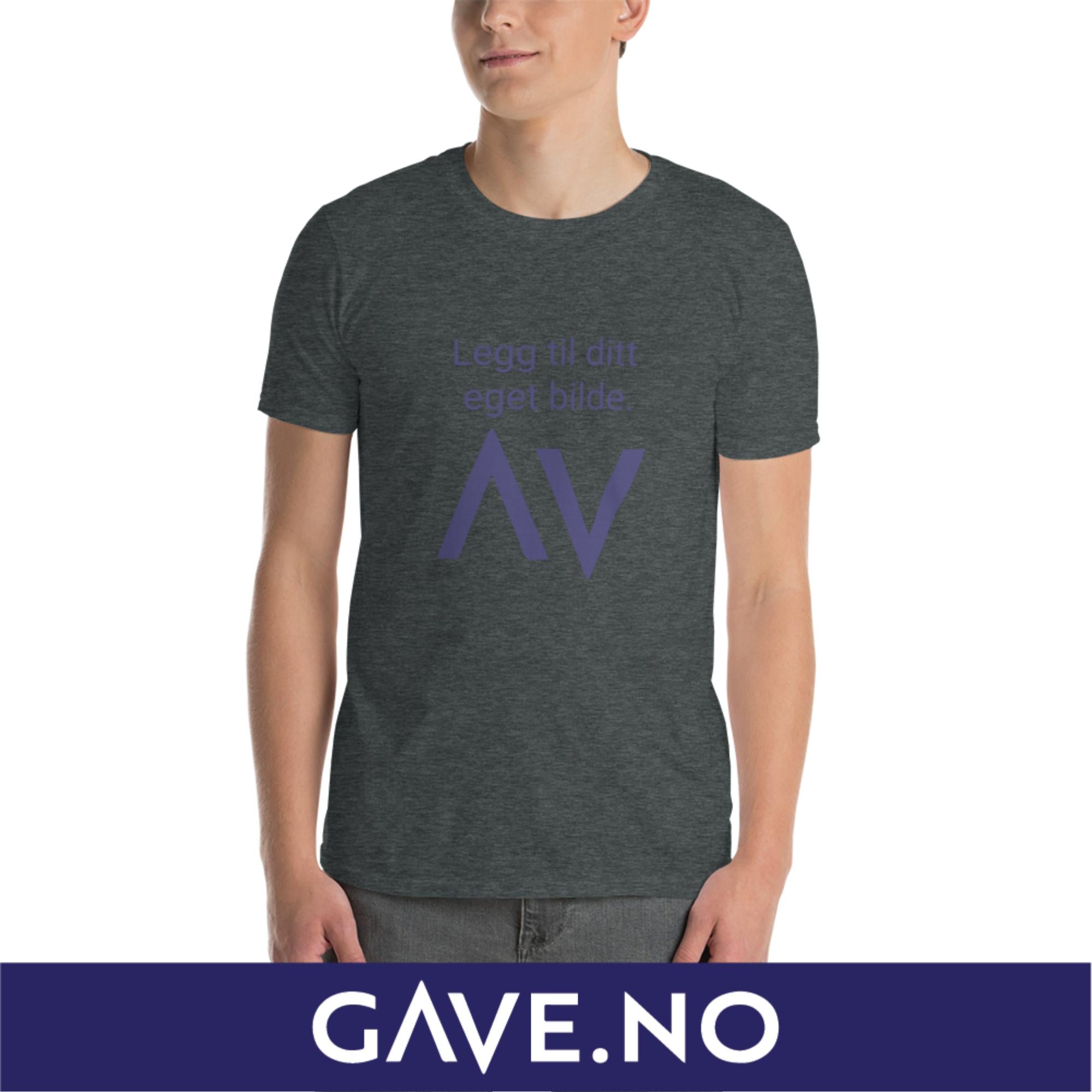 Kortermet unisex T-skjorte med din eget bilde (print foran)