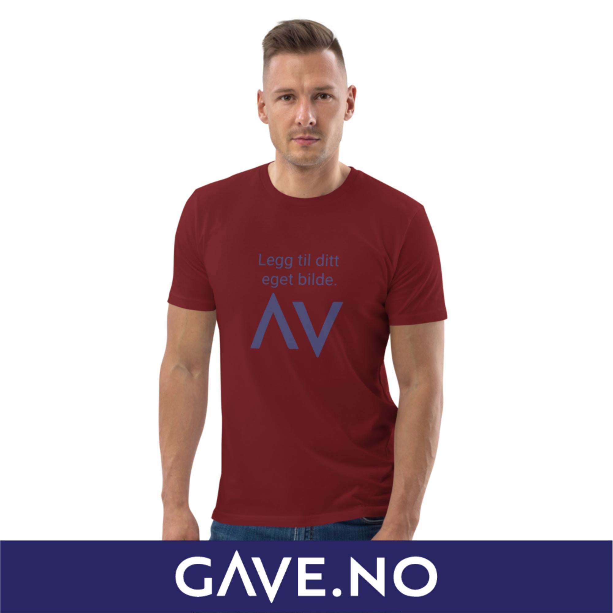 Unisex t-skjorte i økologisk bomull med din eget bilde (print front)