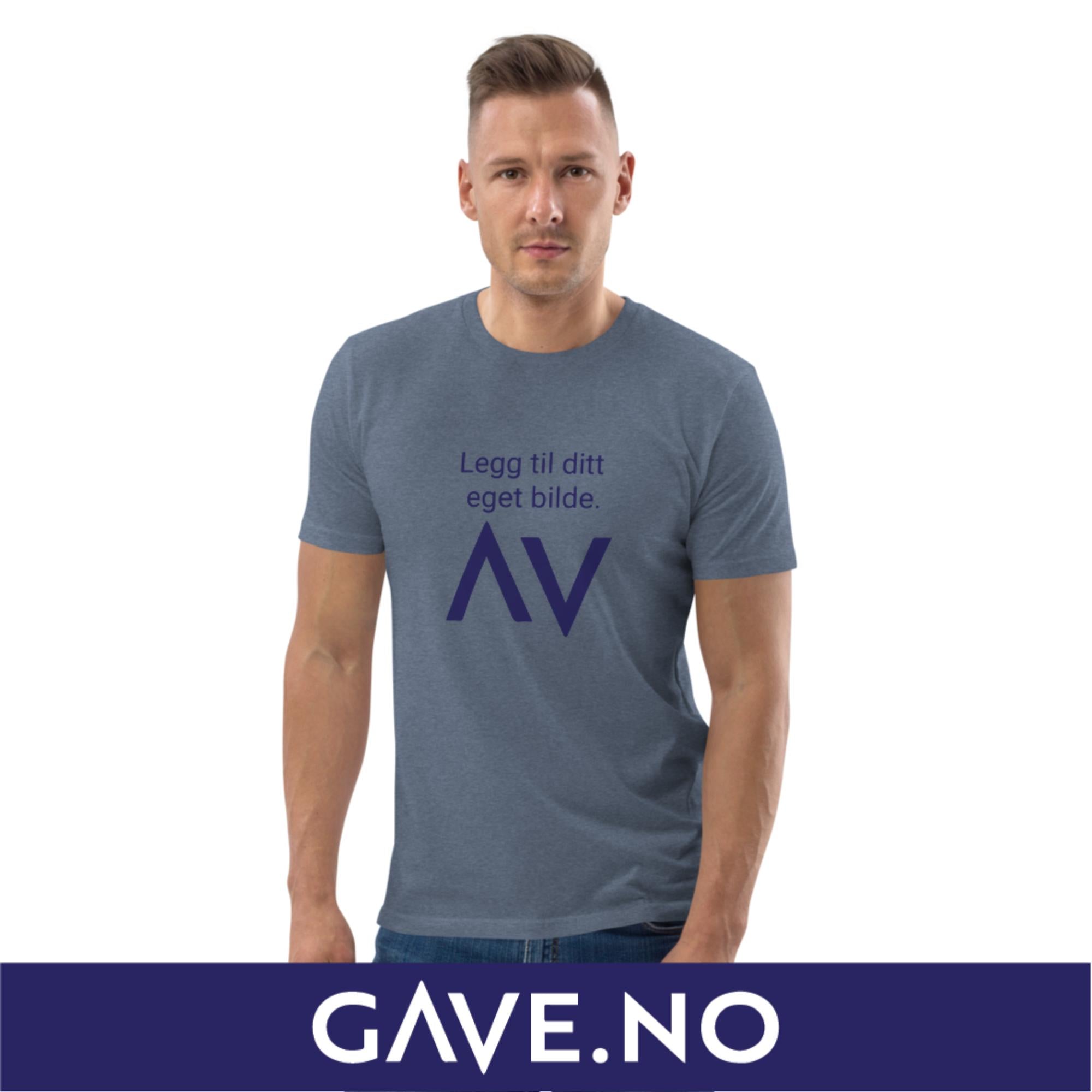 Unisex t-skjorte i økologisk bomull med din eget bilde (print front)