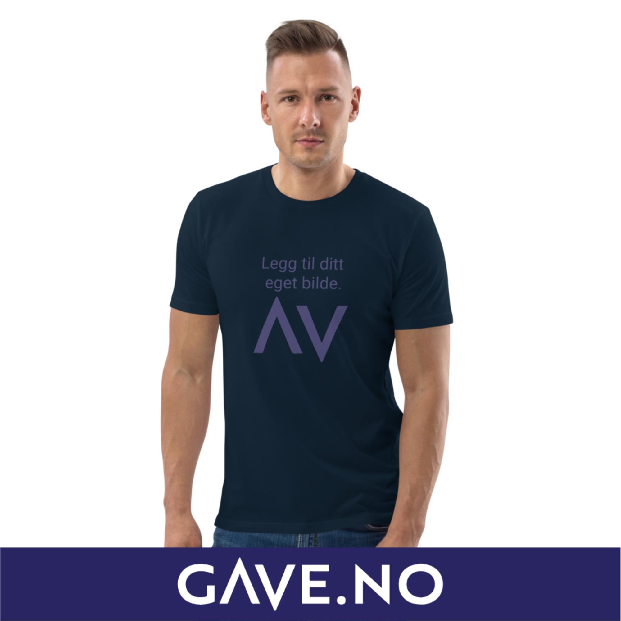 Unisex t-skjorte i økologisk bomull med din eget bilde (print front)