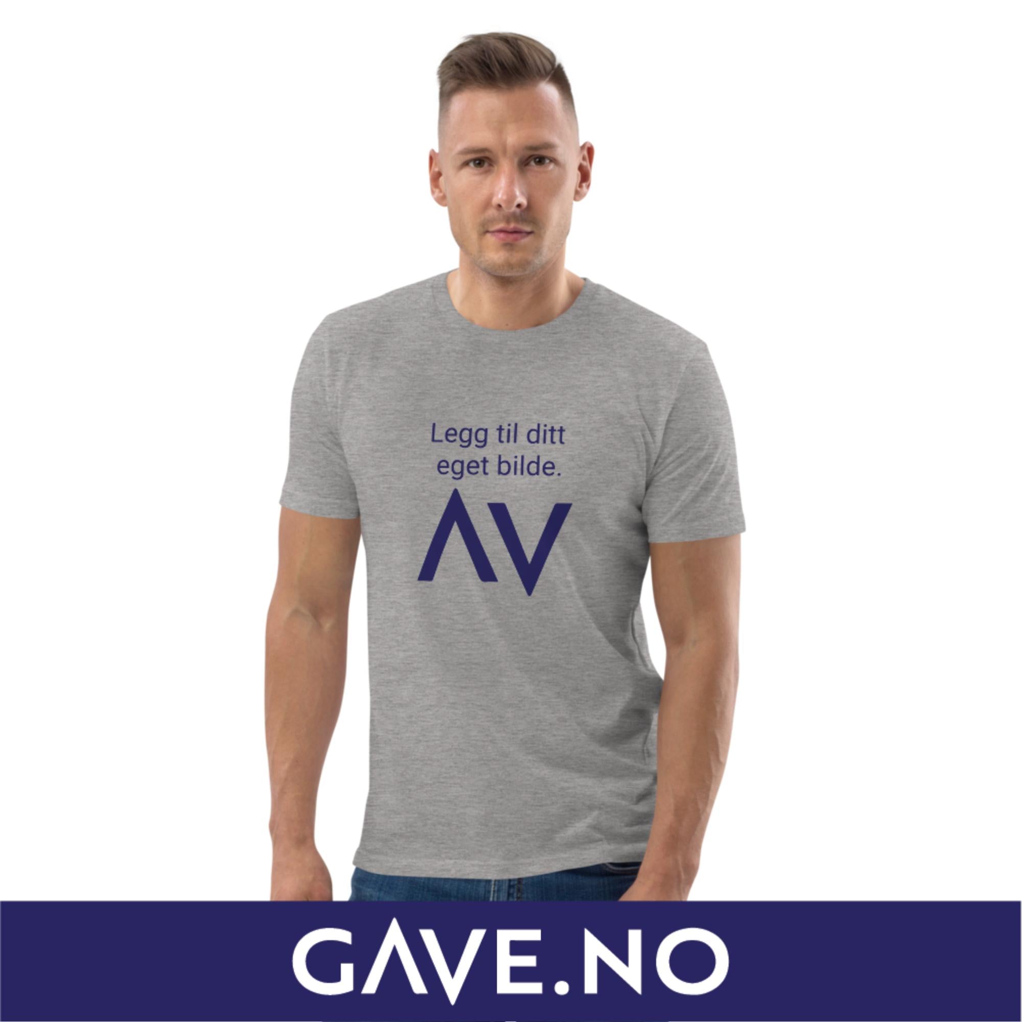 Unisex t-skjorte i økologisk bomull med din eget bilde (print front)