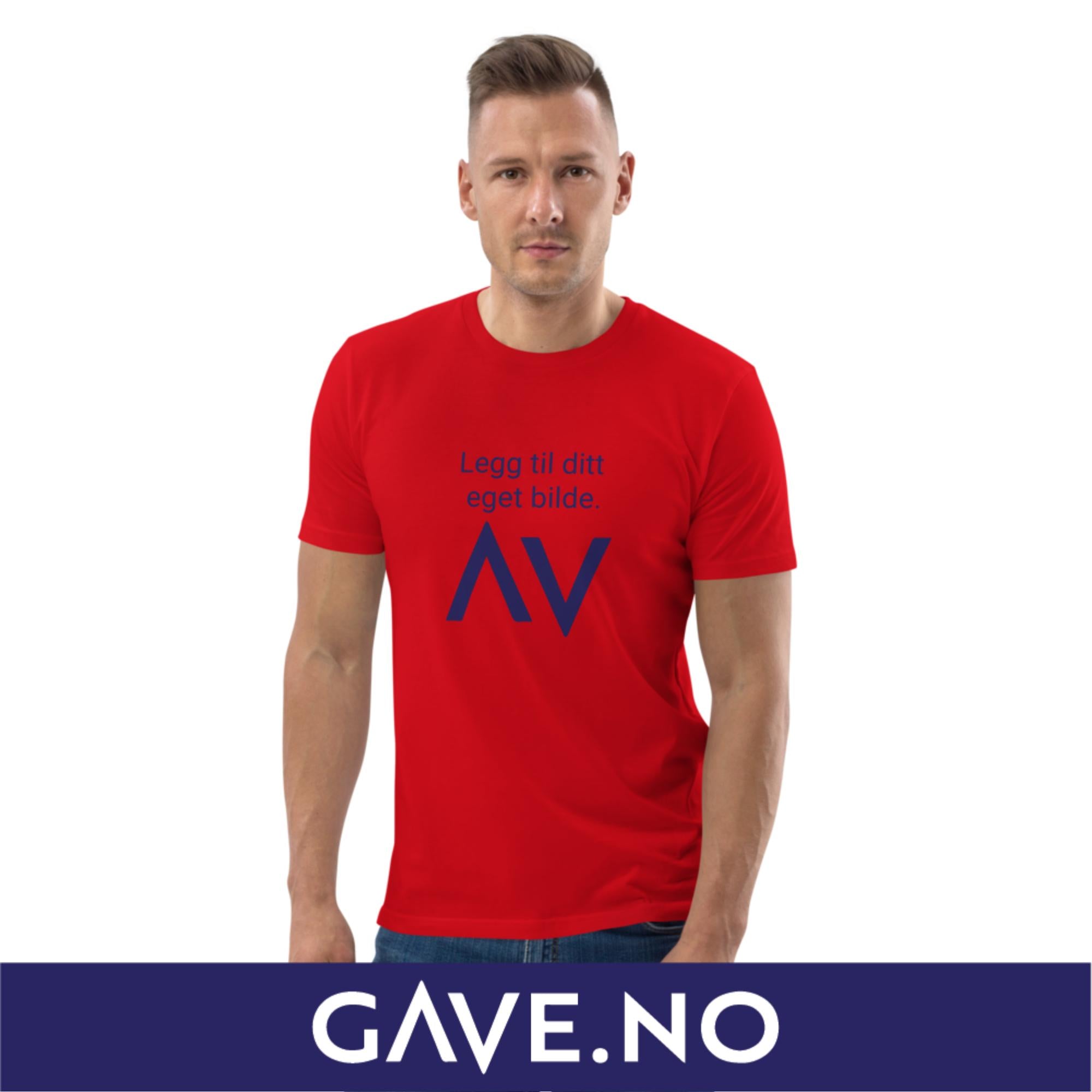 Unisex t-skjorte i økologisk bomull med din eget bilde (print front)