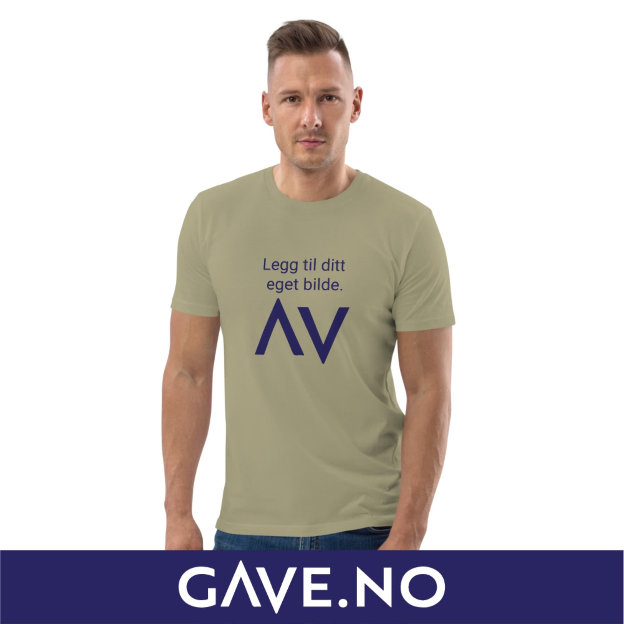 Unisex t-skjorte i økologisk bomull med din eget bilde (print front)