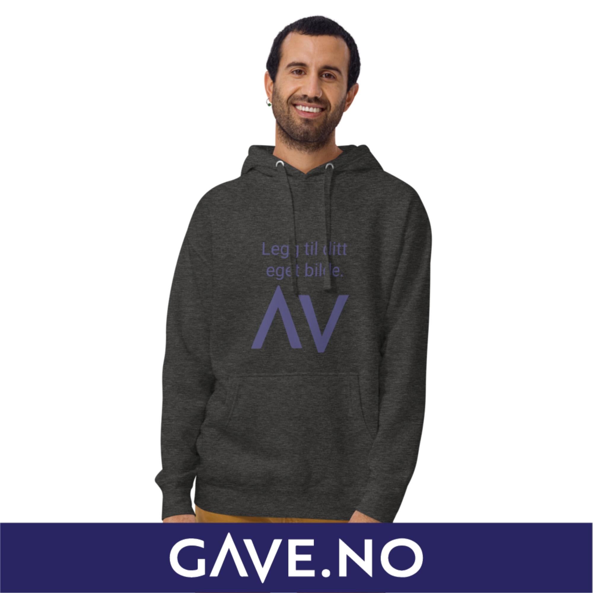 Unisex hettegenser med din egen tekst (print foran)