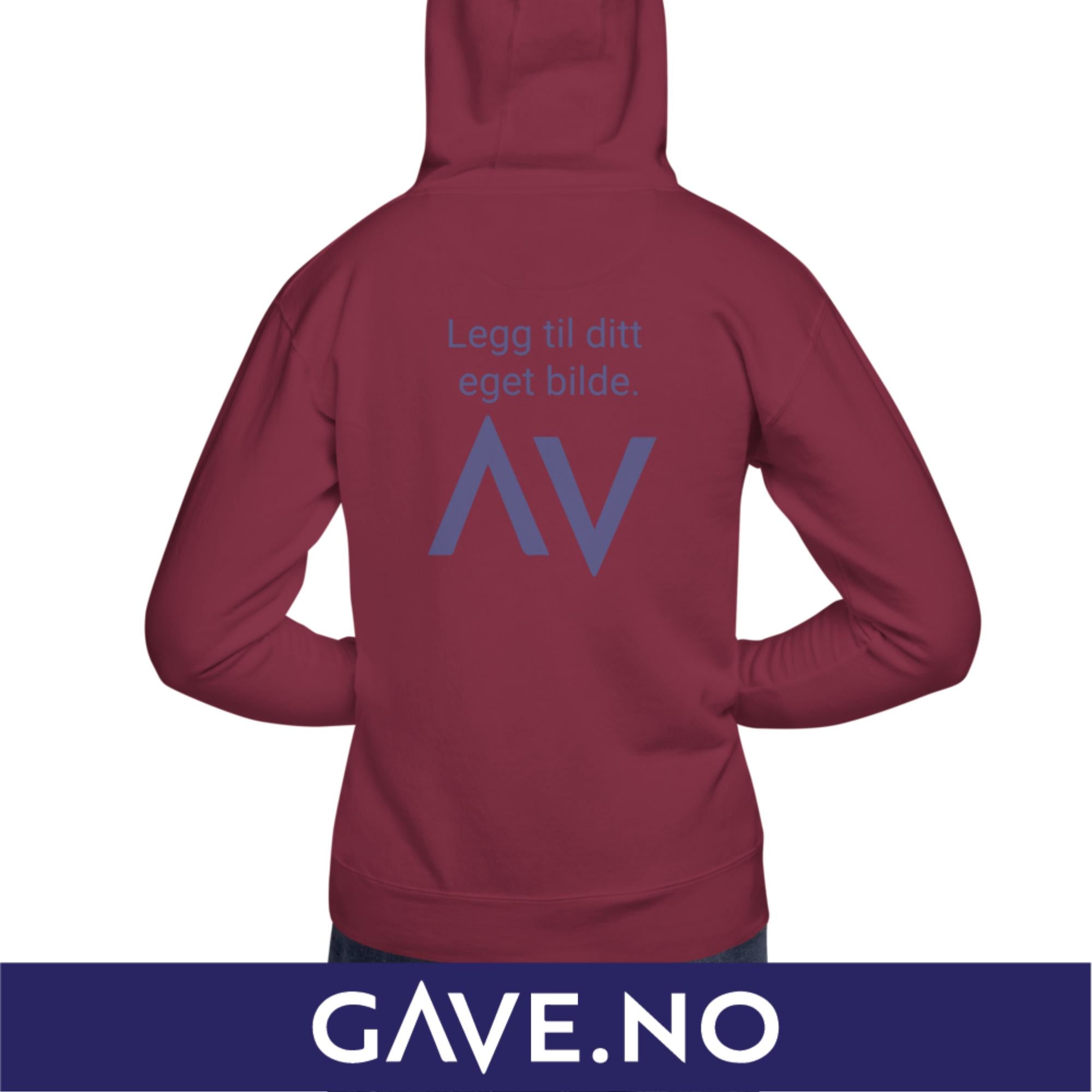 Unisex hettegenser med ditt eget bilde (print bak)