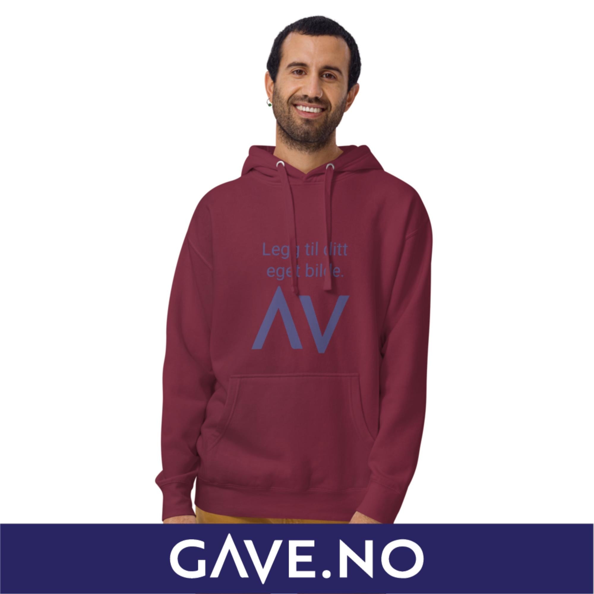 Unisex hettegenser med din egen tekst (print foran)