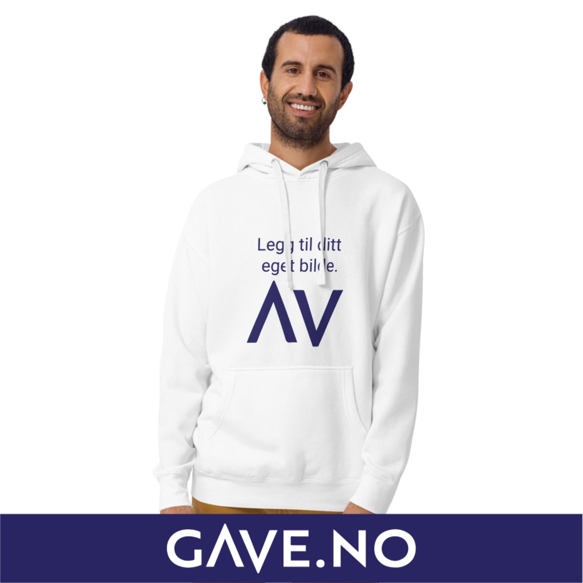 Unisex hettegenser med din egen tekst (print foran)