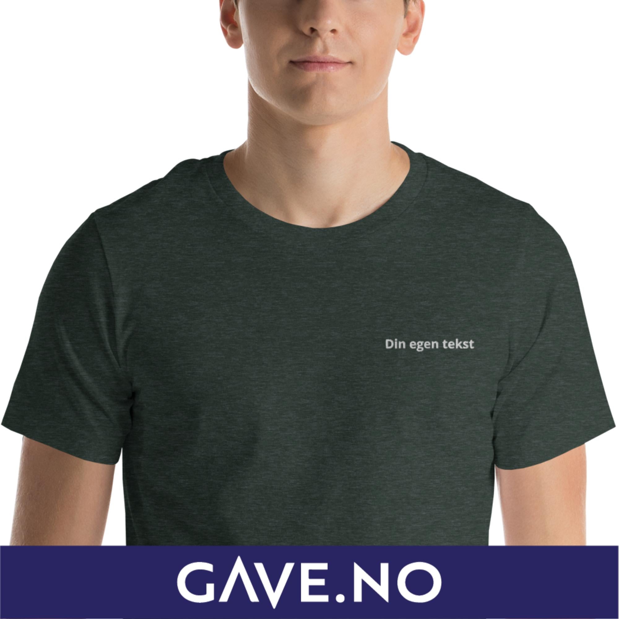 Unisex t-skjorte med din egen tekst (print venstre)