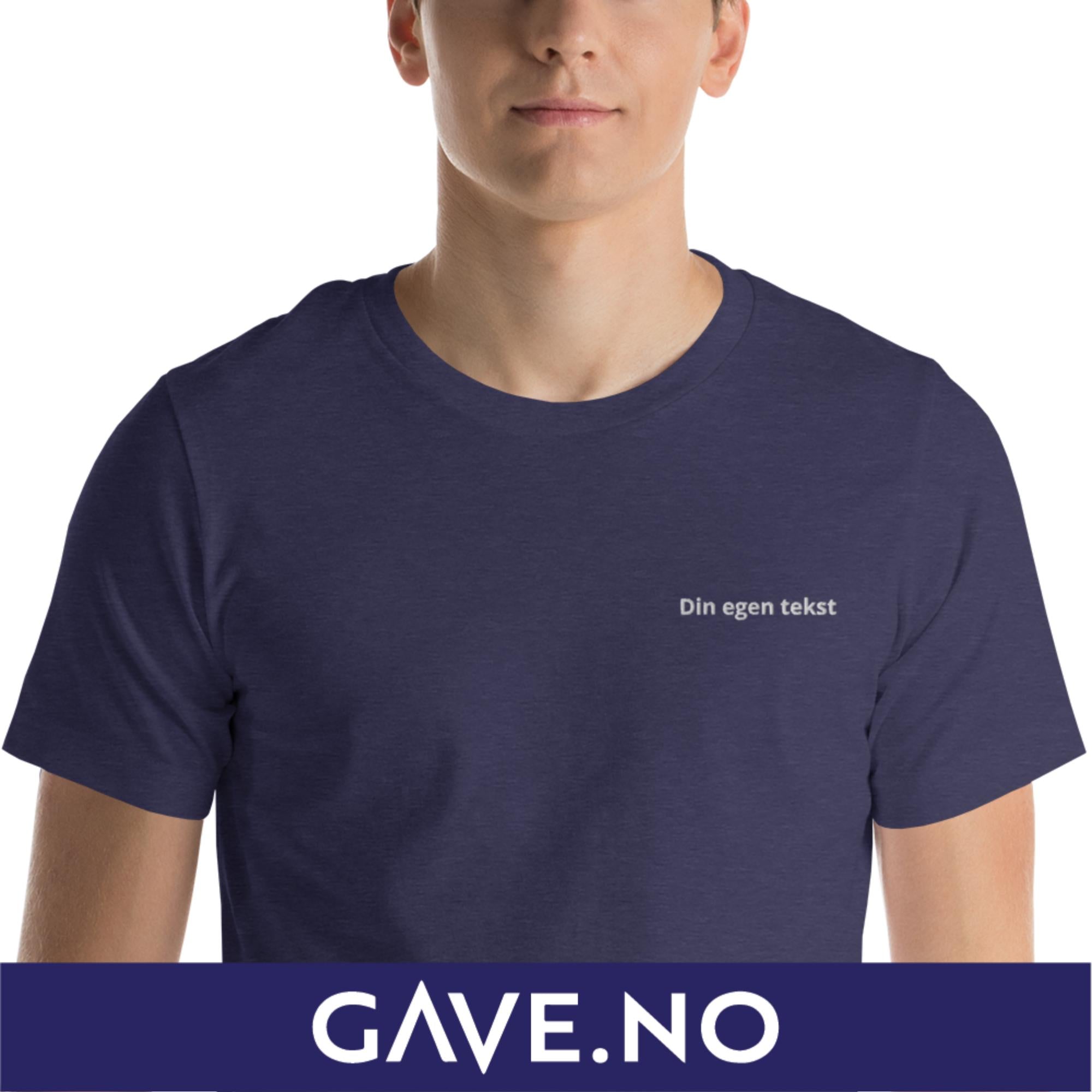 Unisex t-skjorte med din egen tekst (print venstre)