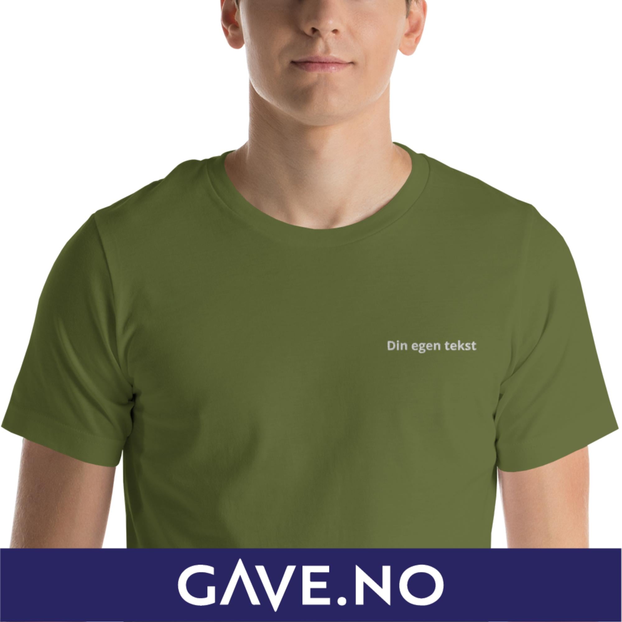 Unisex t-skjorte med din egen tekst (print venstre)