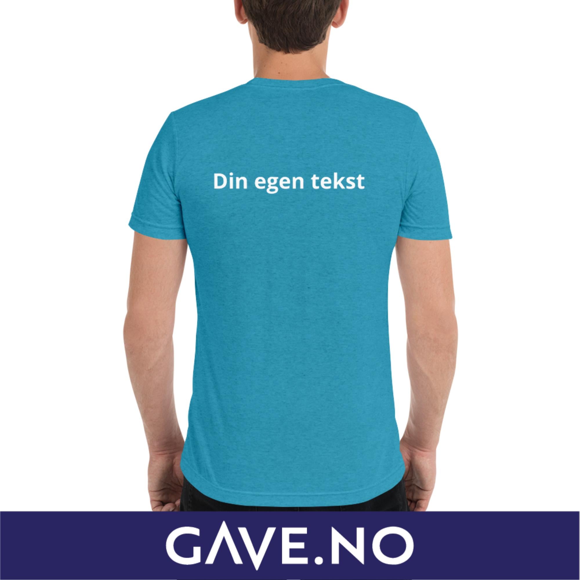 Kortermet t-skjorte med din egen tekst (brodert bak)