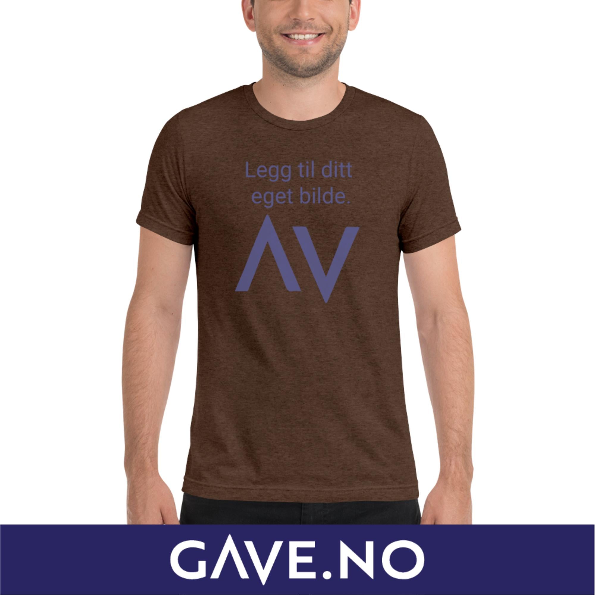 Kortermet t-skjorte med din eget bilde (print foran)