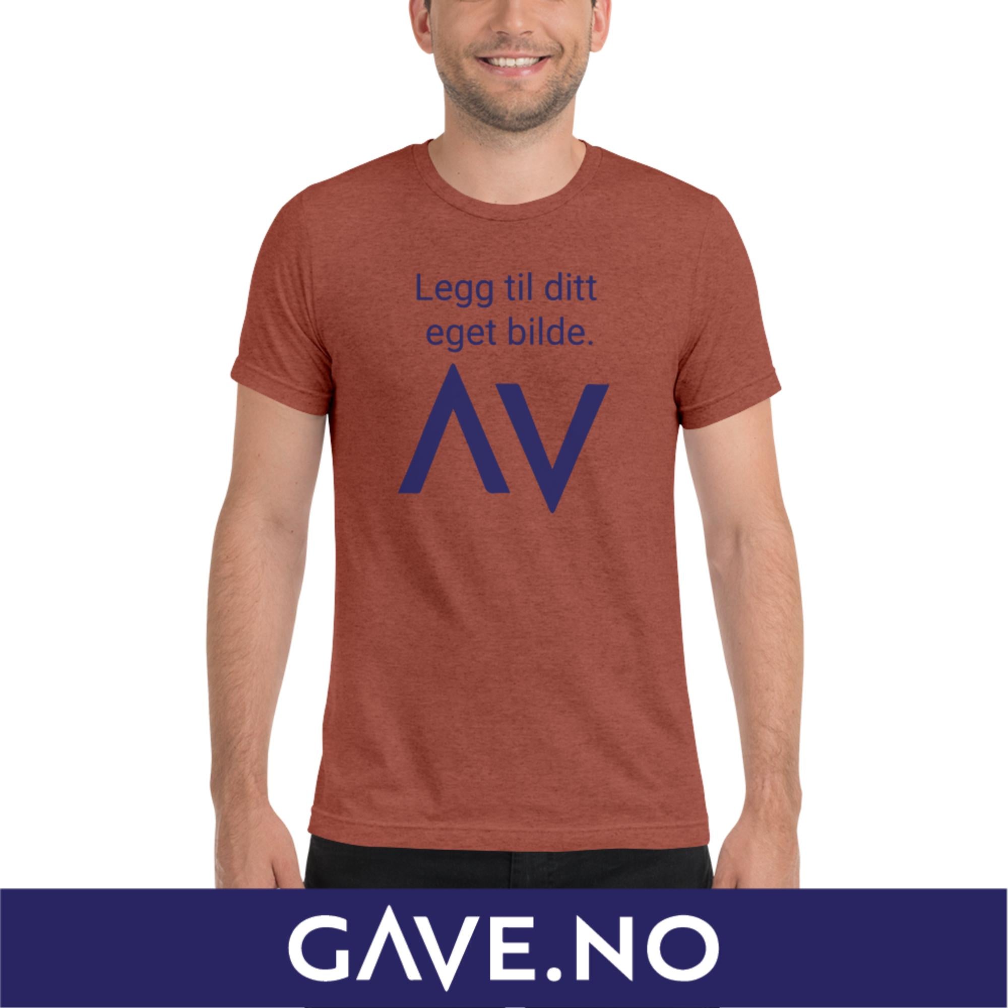 Kortermet t-skjorte med din eget bilde (print foran)