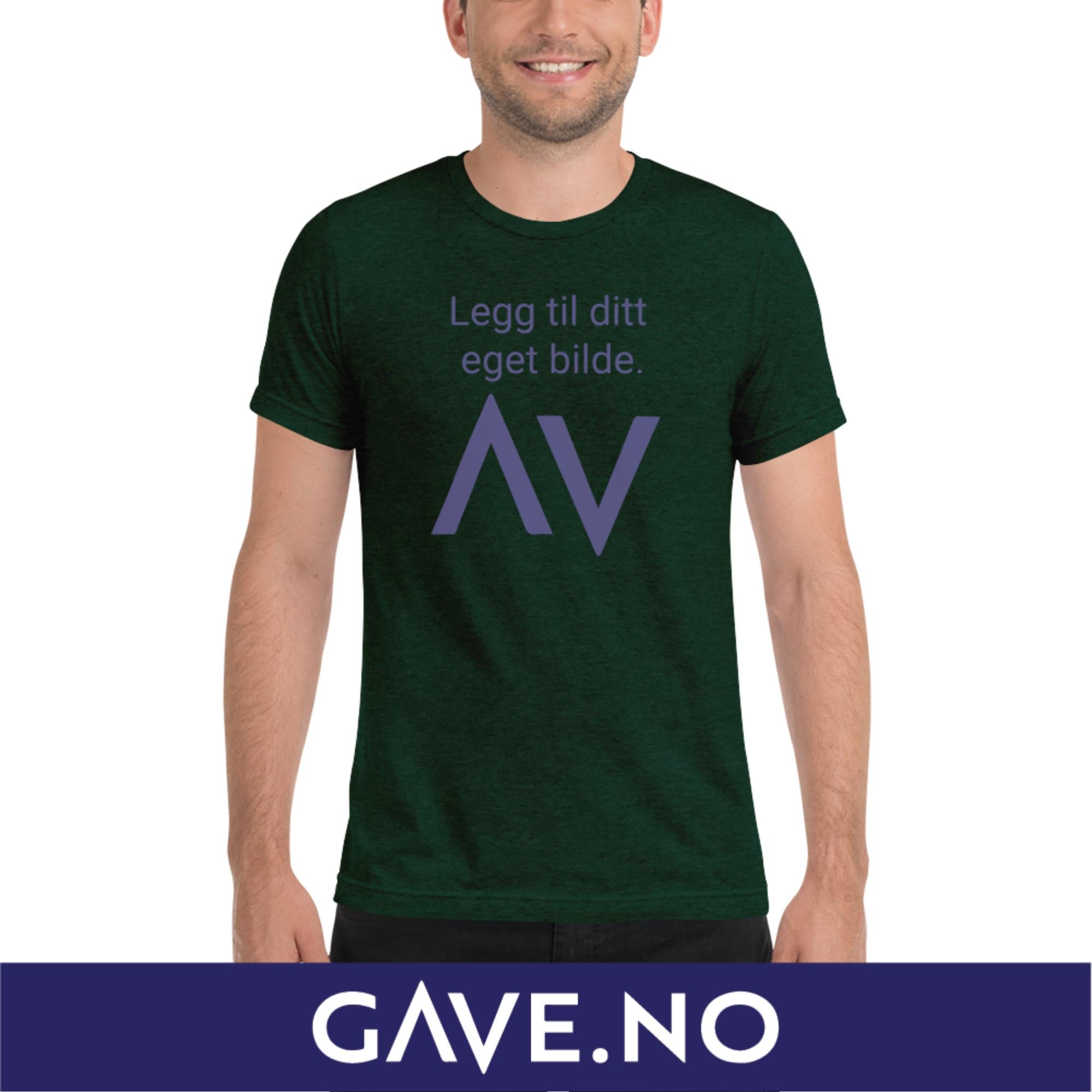 Kortermet t-skjorte med din eget bilde (print foran)