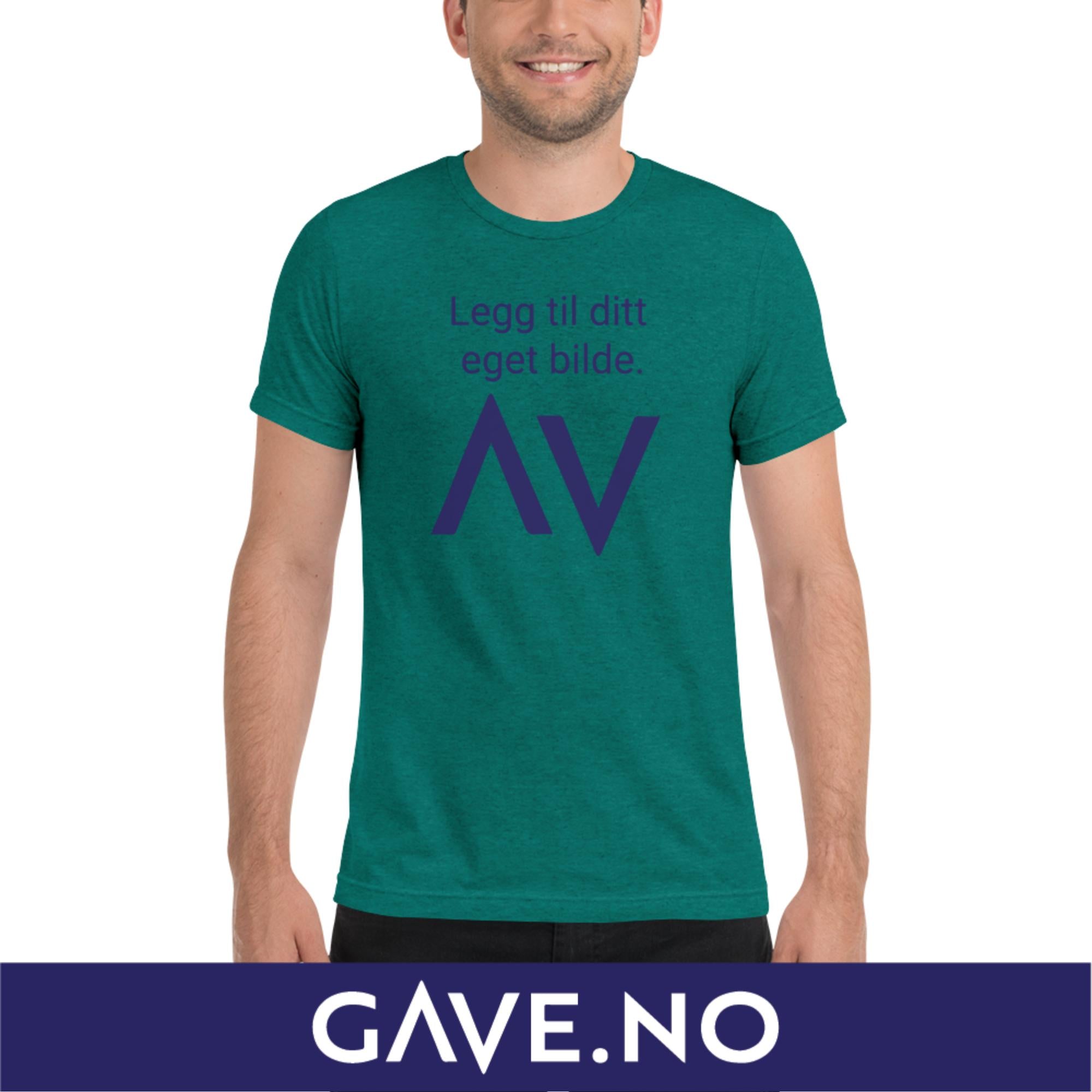 Kortermet t-skjorte med din eget bilde (print foran)