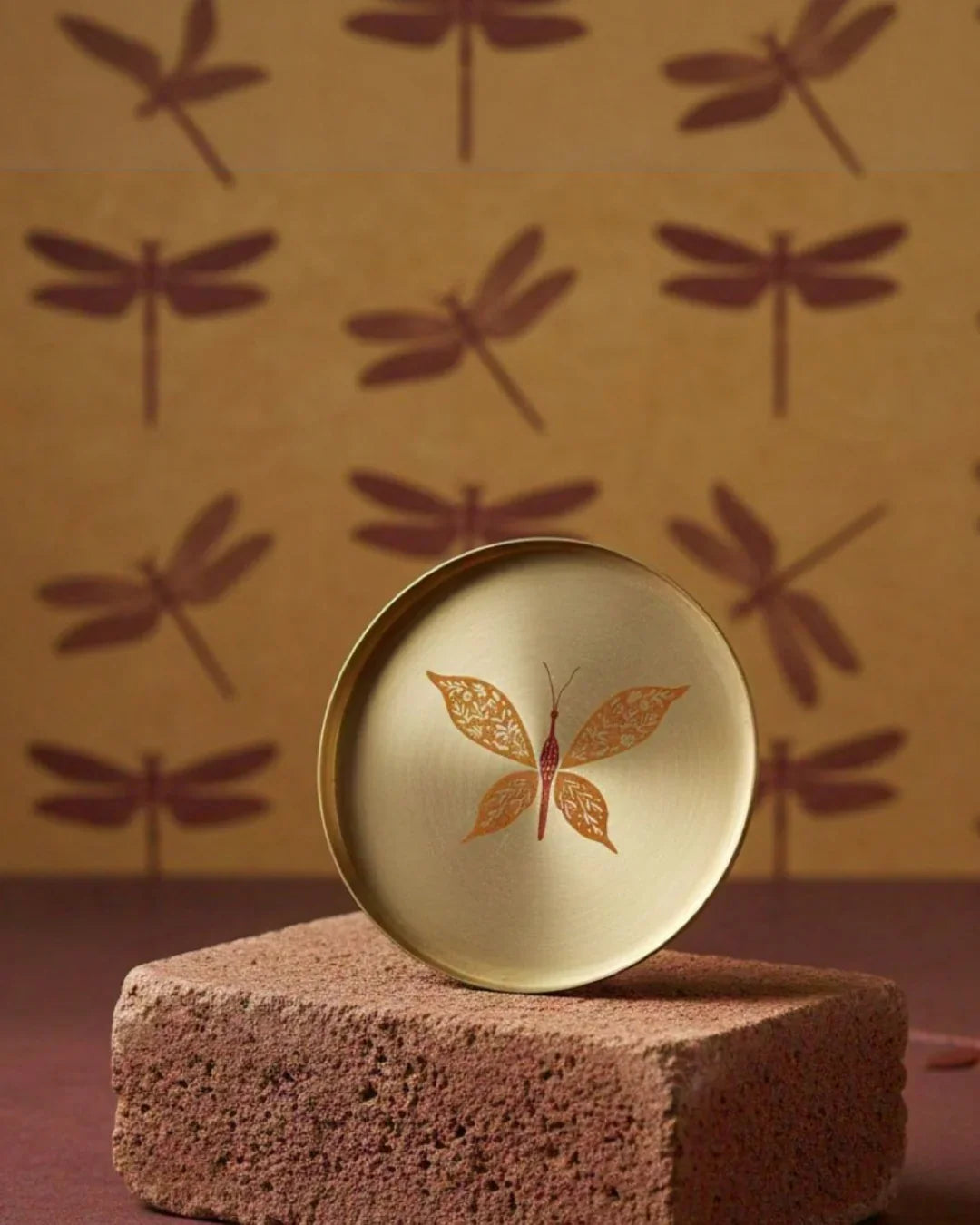 Ketu Brass Coaster | Handcrafted Intuition Motif Trinket Dish (Set of 2)