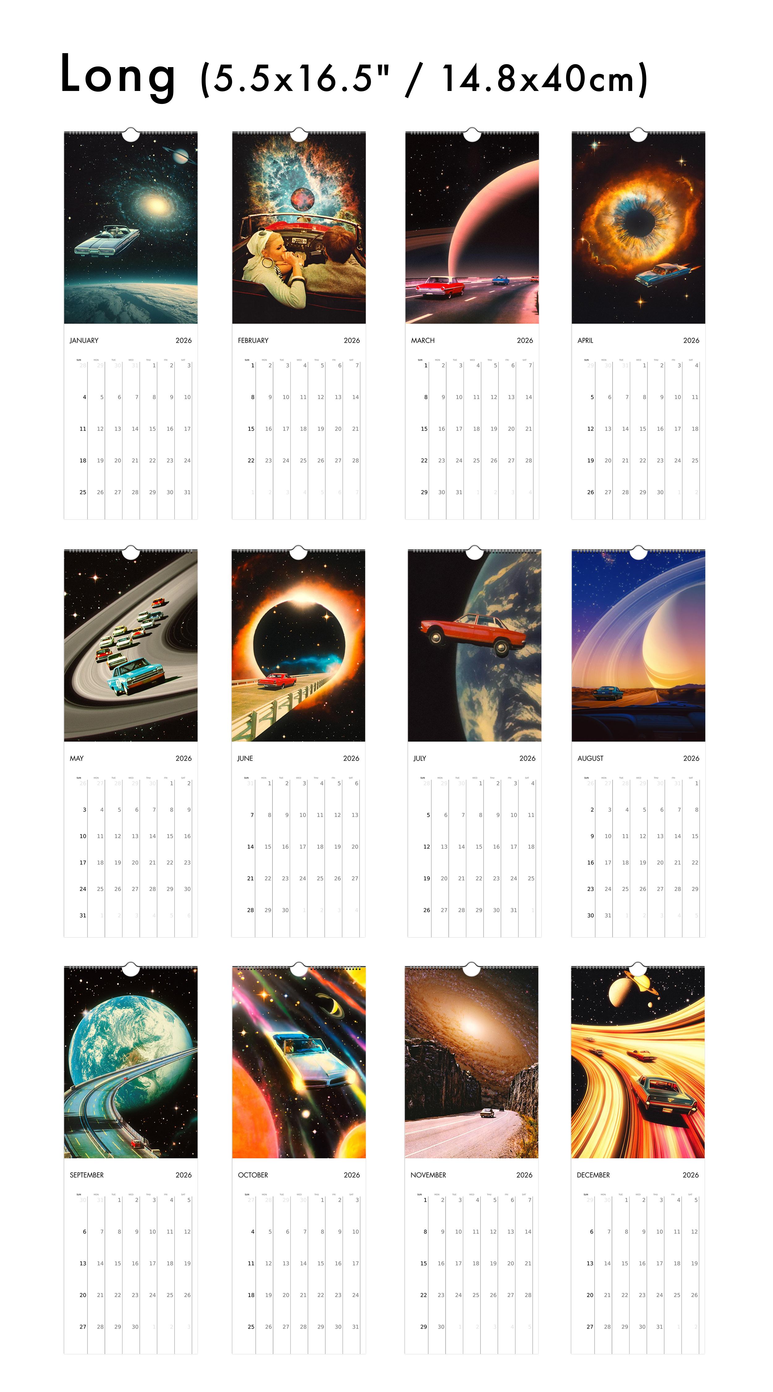 2026 Wall Calendar: Intergalactic Road Trips