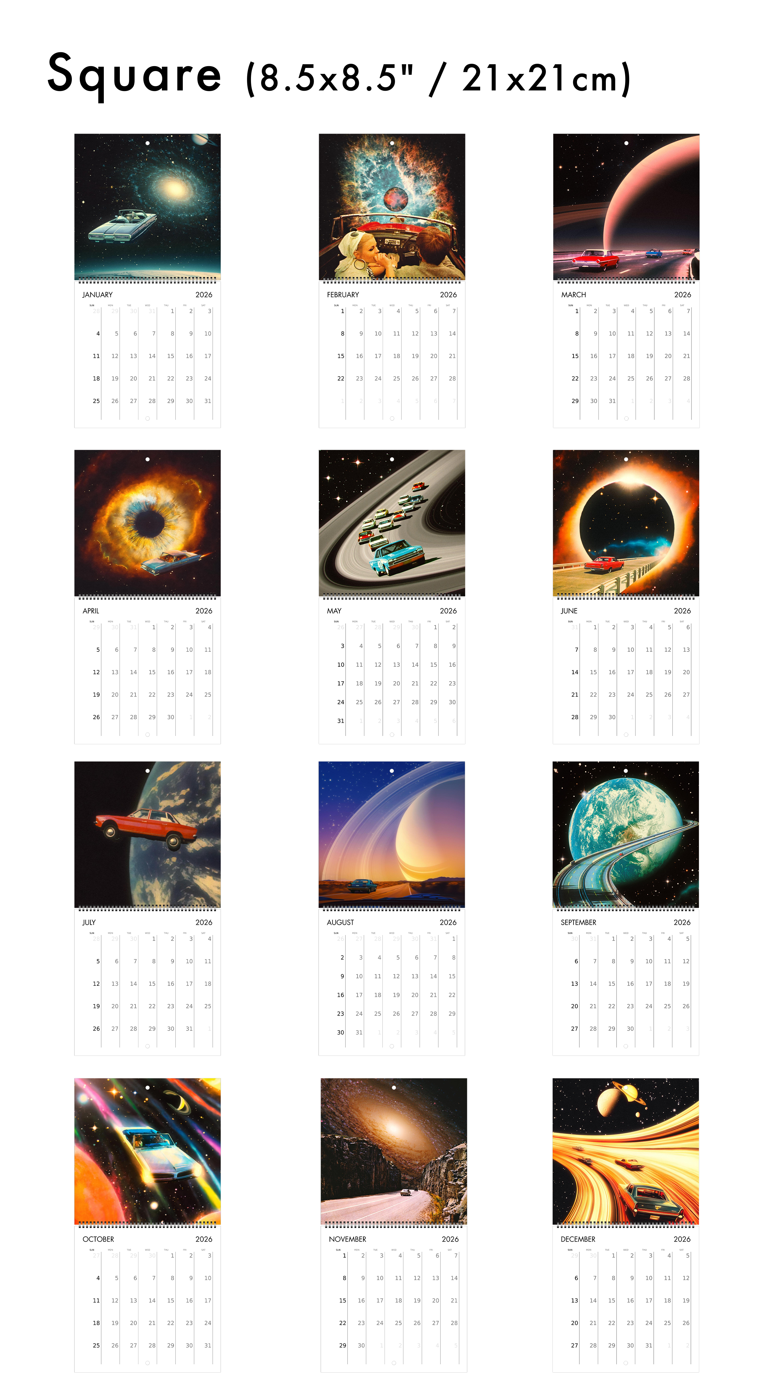 2026 Wall Calendar: Intergalactic Road Trips