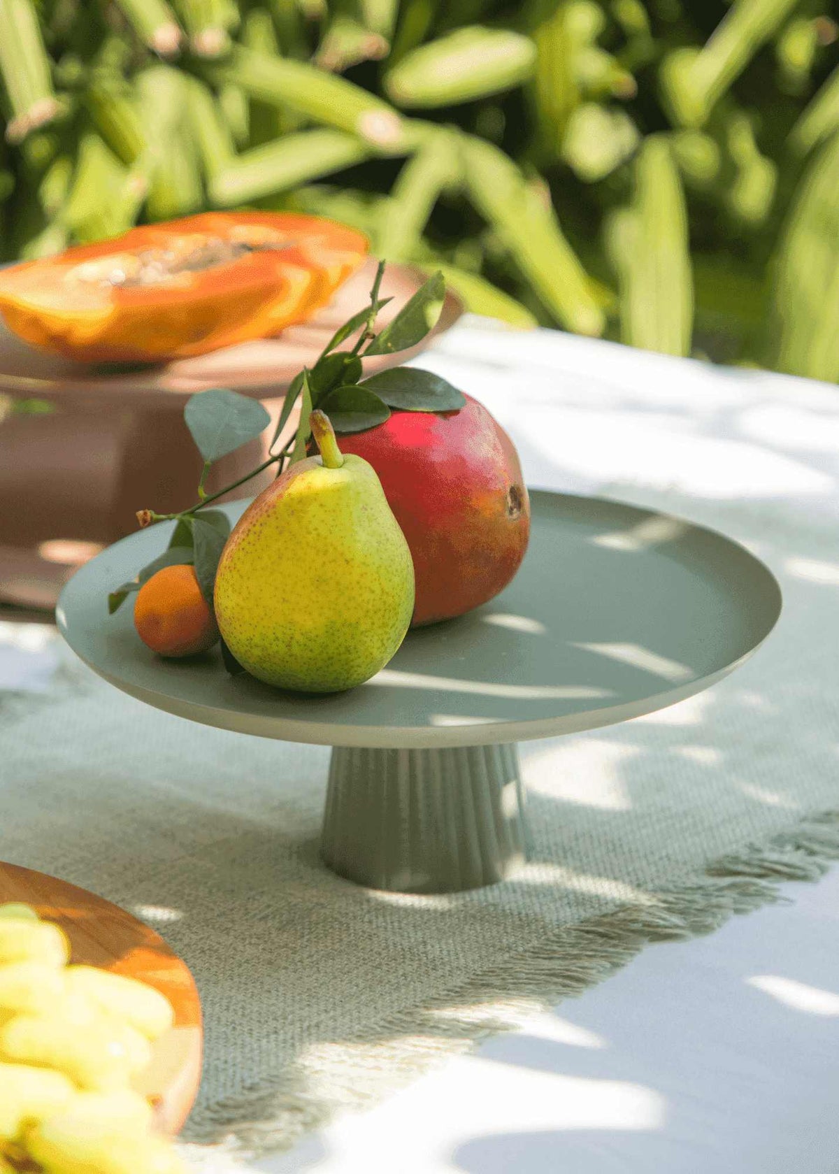 Avisa Sage Green Cake Stand | Handcrafted Metal Dessert Pedestal