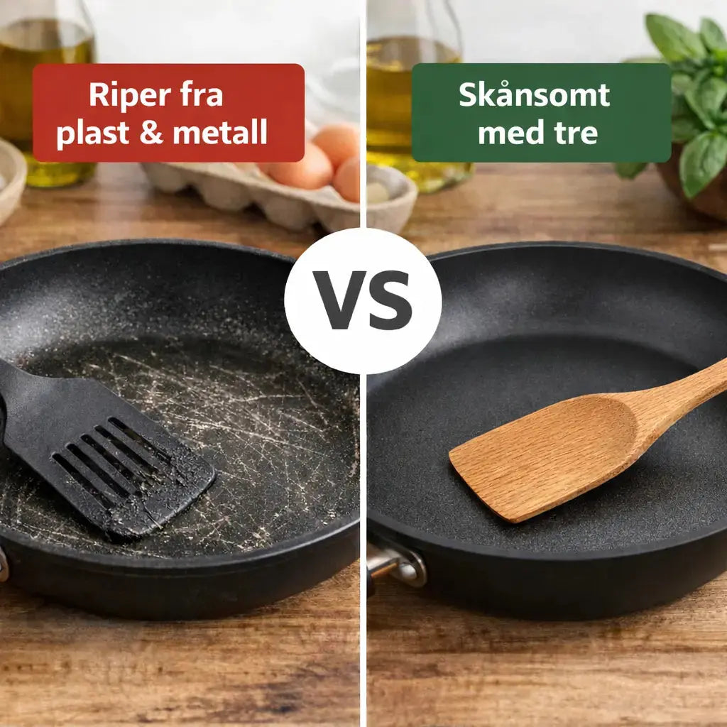 Kjøkkenredskap i tre (8 deler) – Skånsomt for non-stick & komplett sett til matlaging