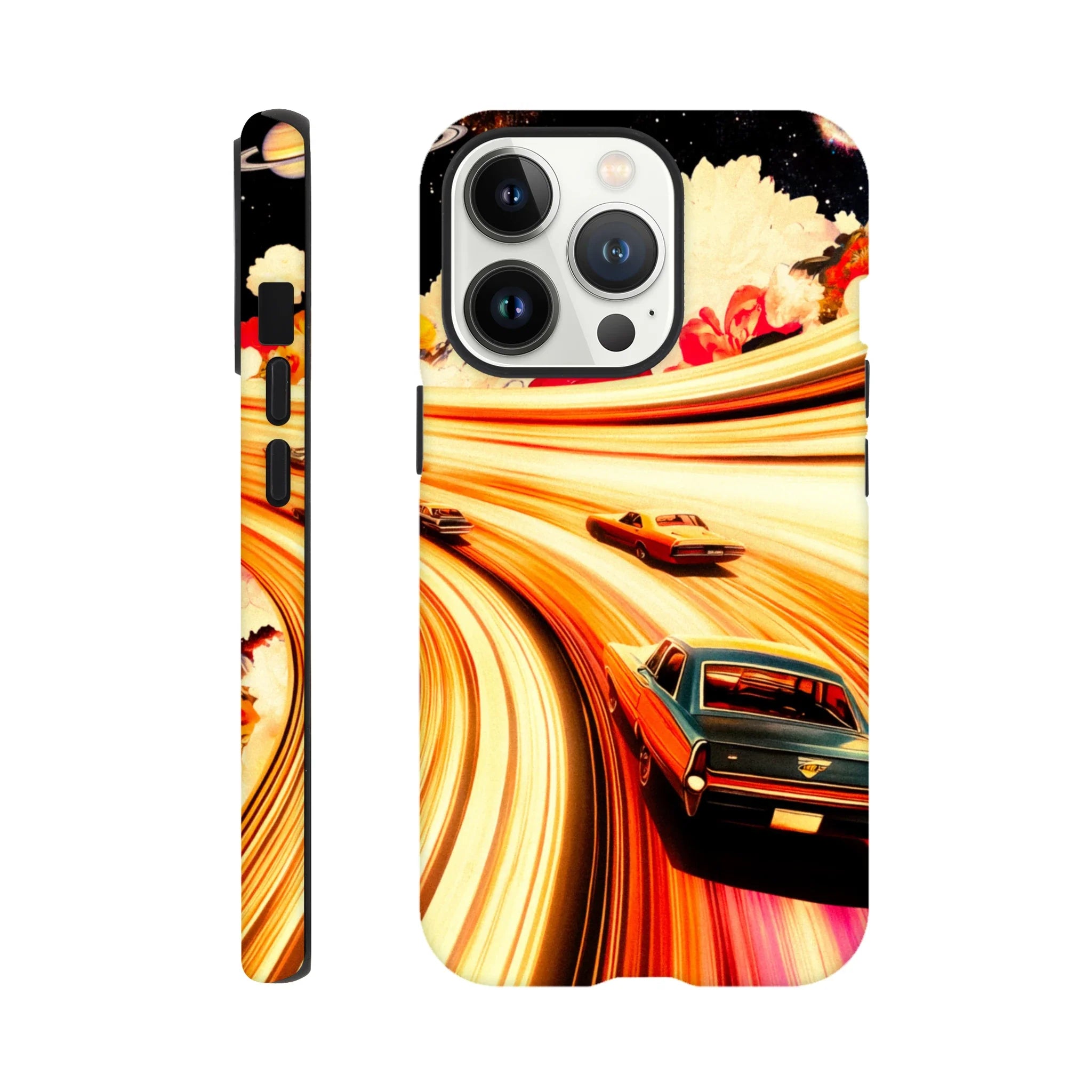 Floral Space Race iPhone Case