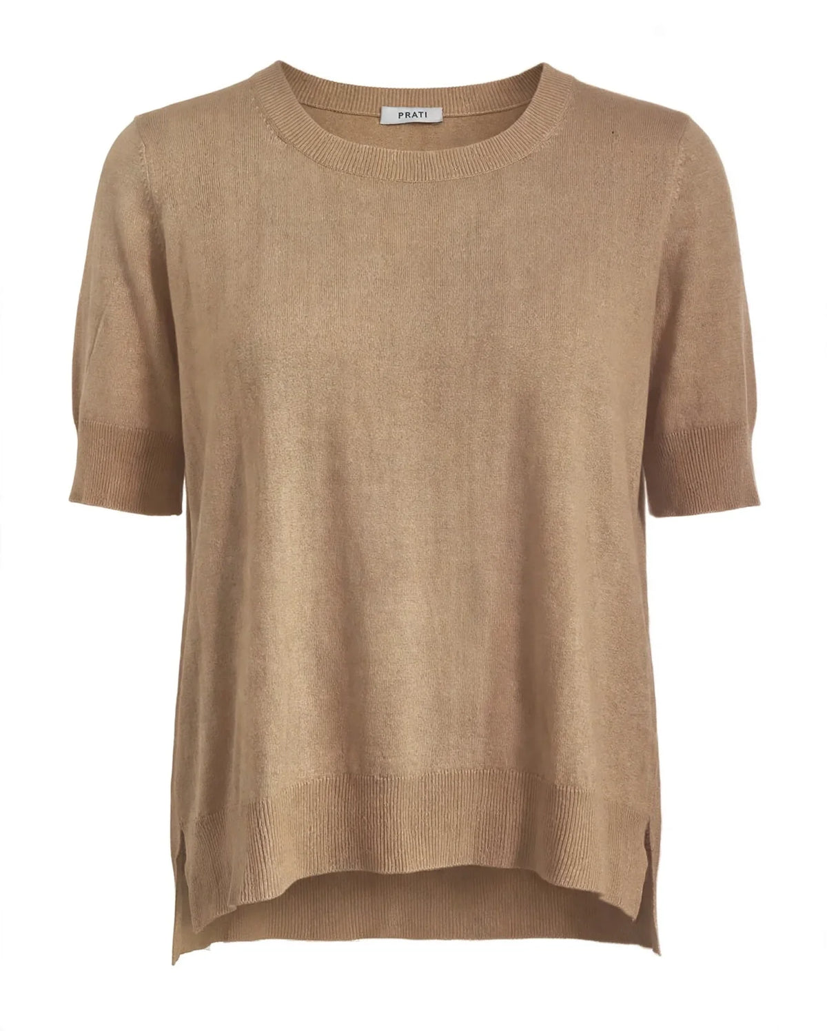 Cashmere Silk crew short sleeve sweater off white