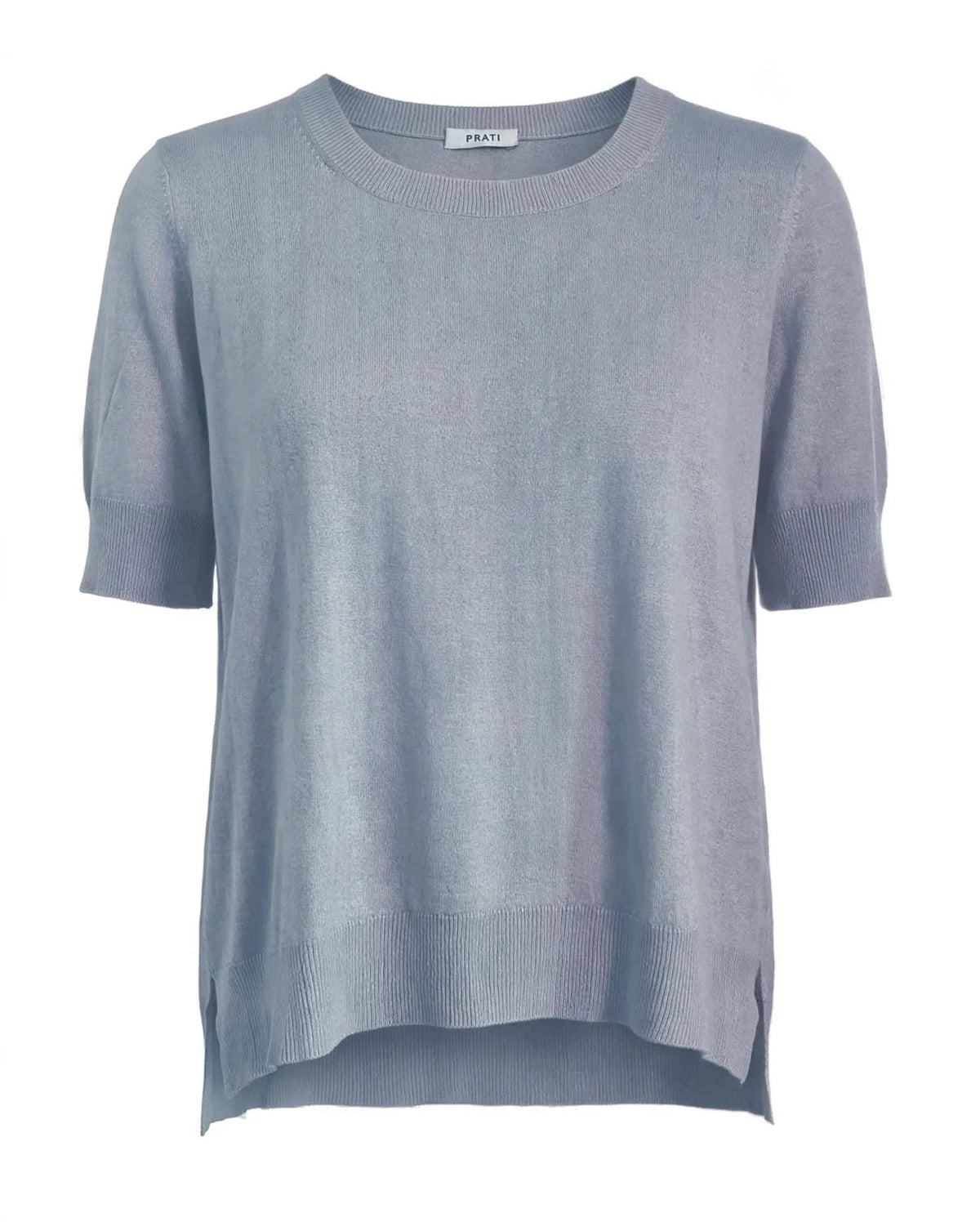 Cashmere Silk crew short sleeve sweater off white