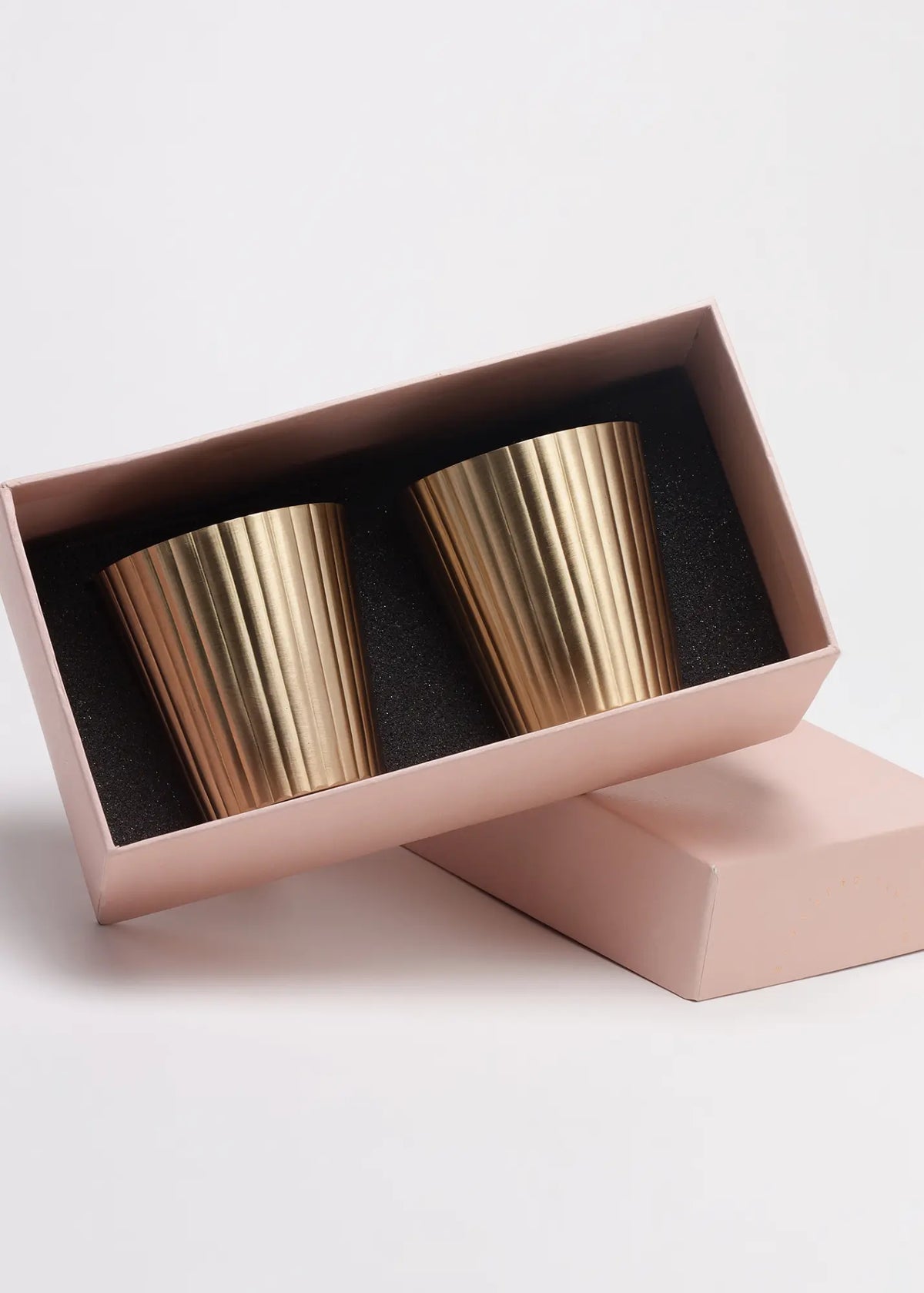 Avisa Brass Tumblers | Handcrafted Fluted Glasses (Set of 2)