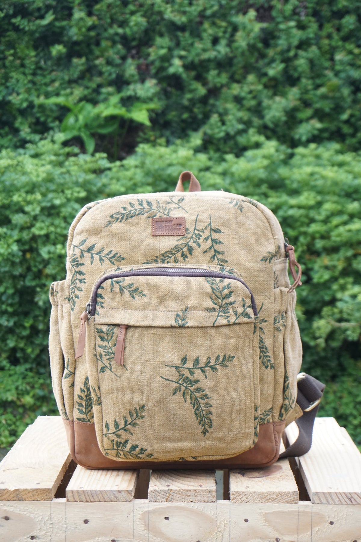 The Awkward Cousin | Handcrafted Jute & Upcycled Leather Backpack