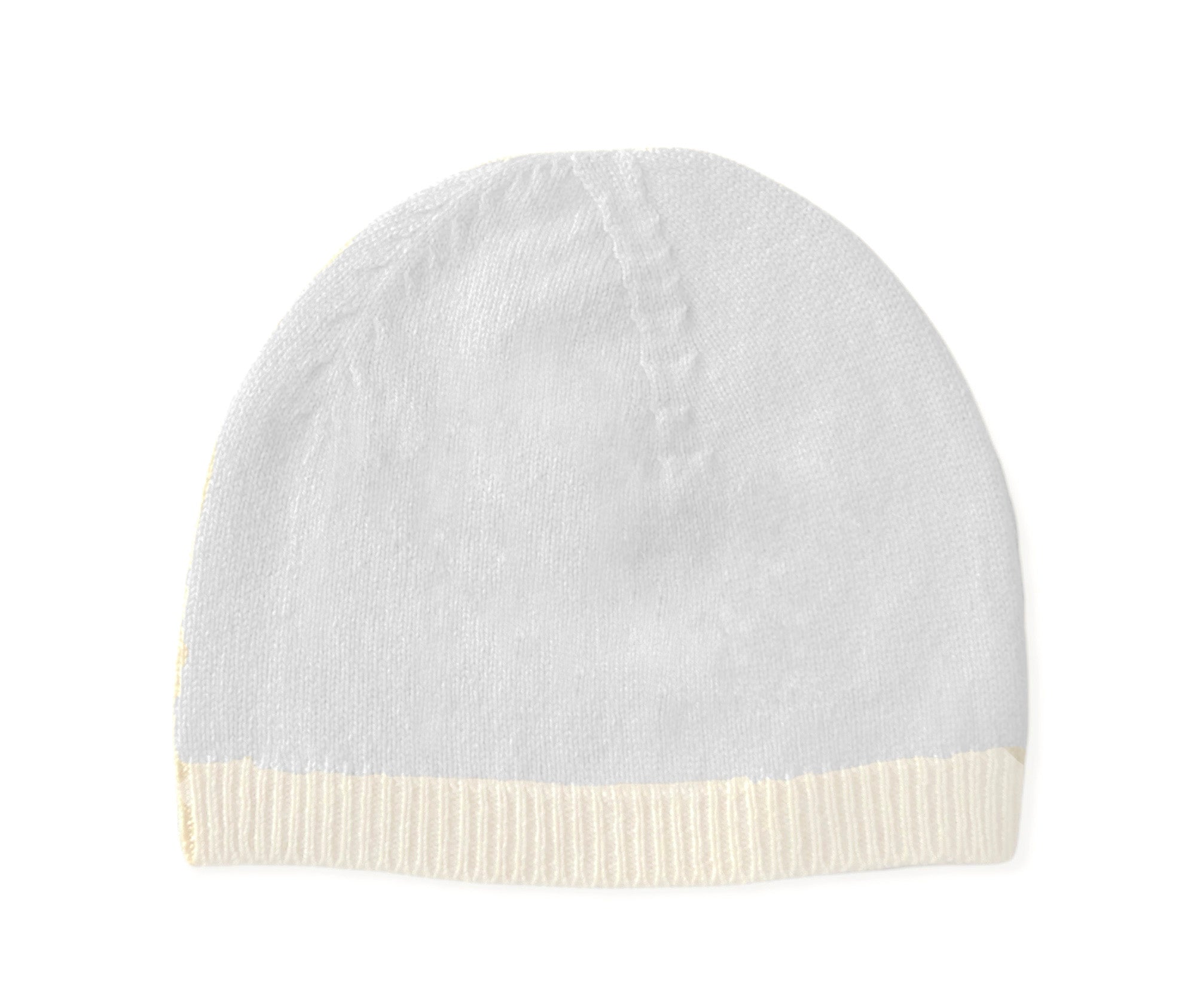 Baby knitted beanie baby blue off white