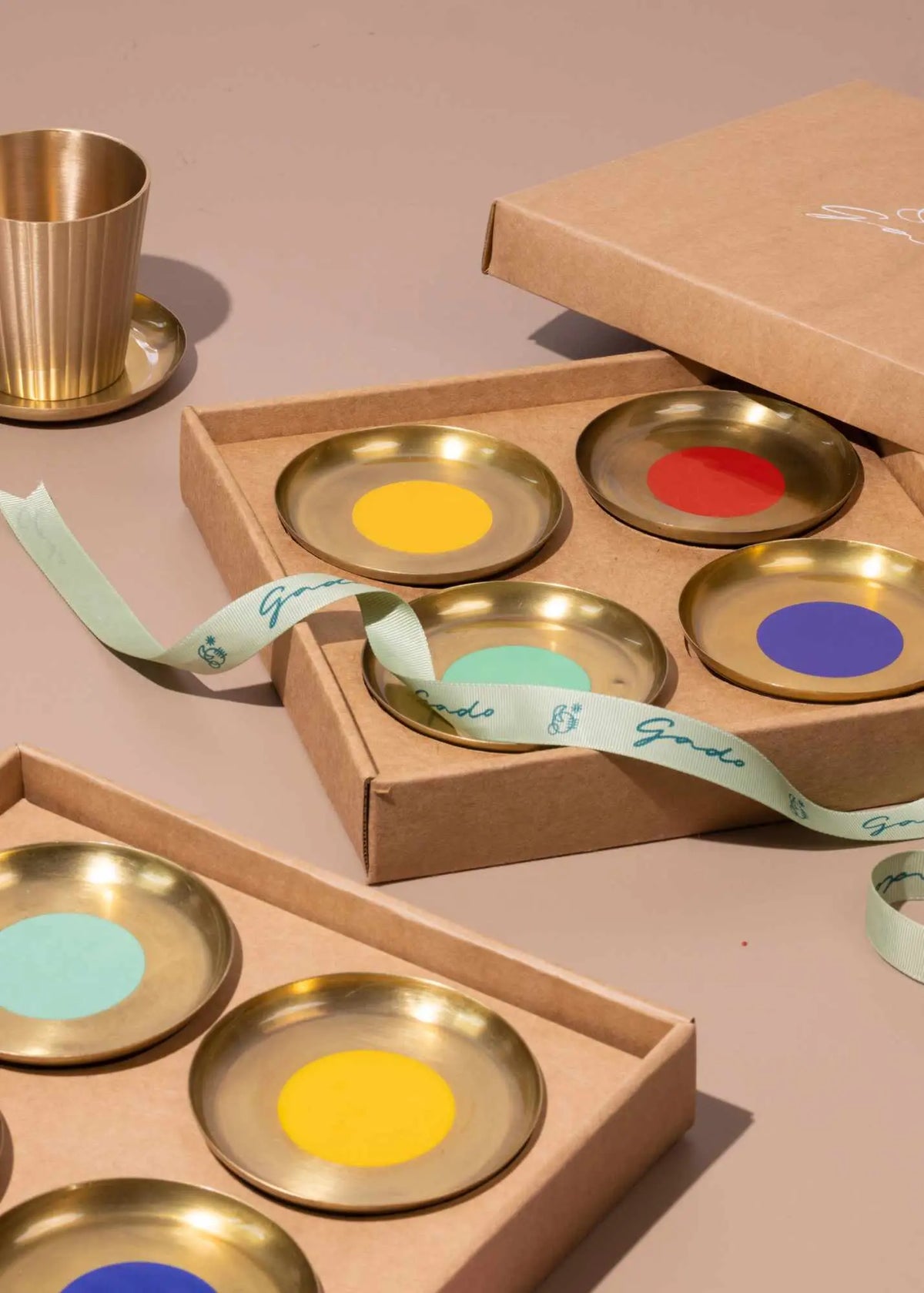Cirque Enamelled Coasters | Handmade Primary Colors Set of 4