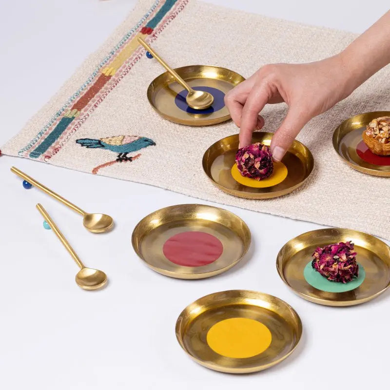 Cirque Enamelled Coasters | Handmade Primary Colors Set of 4