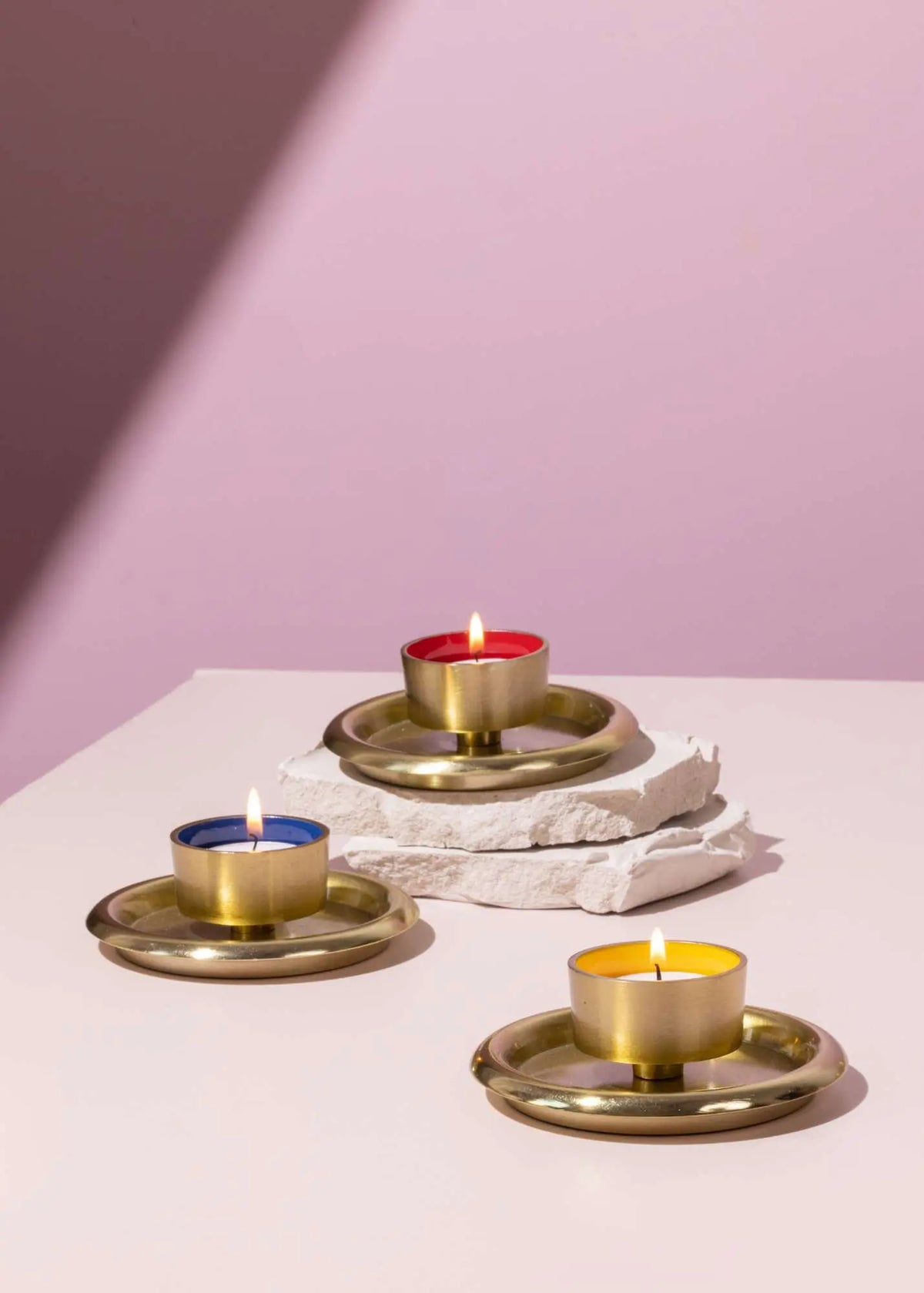 Cirque Enamelled Iron Tea Light Holders | Handcrafted Candle Set of 3