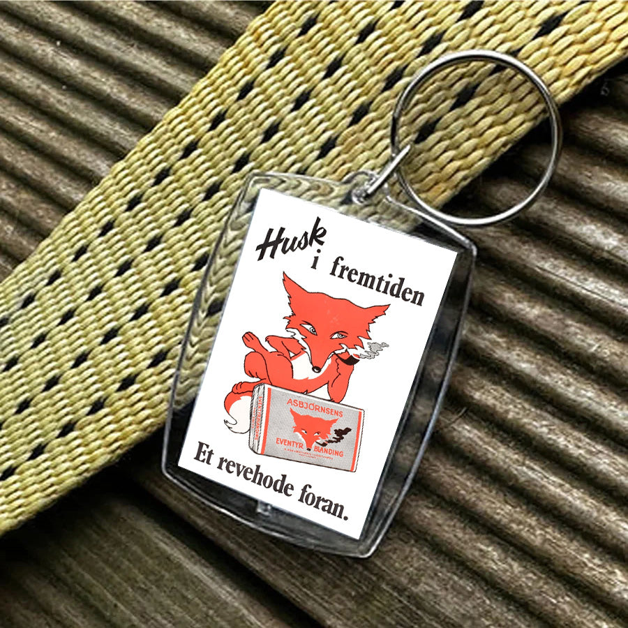 Asbjørnsens "Et revehode foran" nøkkelring
